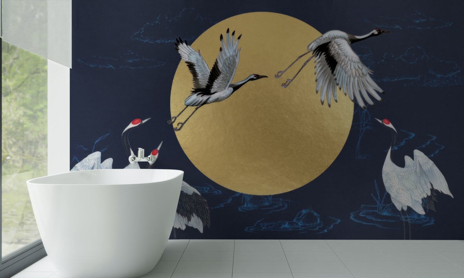 Fototapeta lot białych ptaków