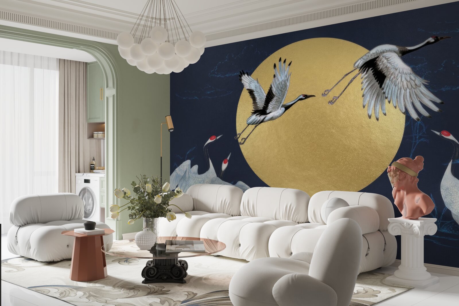 Fototapeta lot białych ptaków