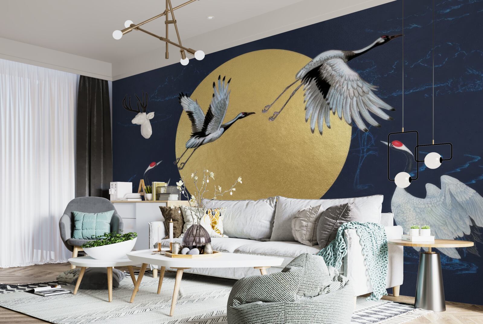 Fototapeta lot białych ptaków