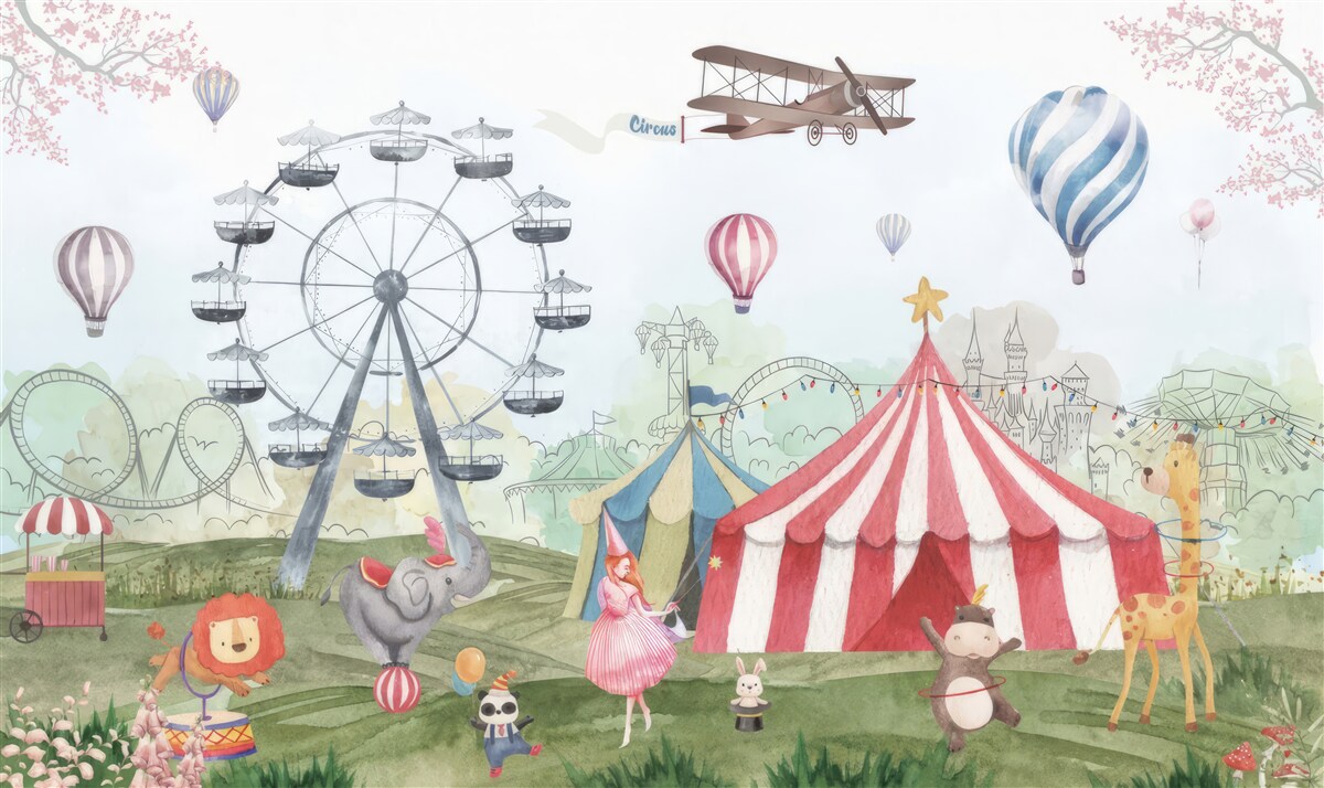 Fototapeta cyrk namiotowy i ogromne koło