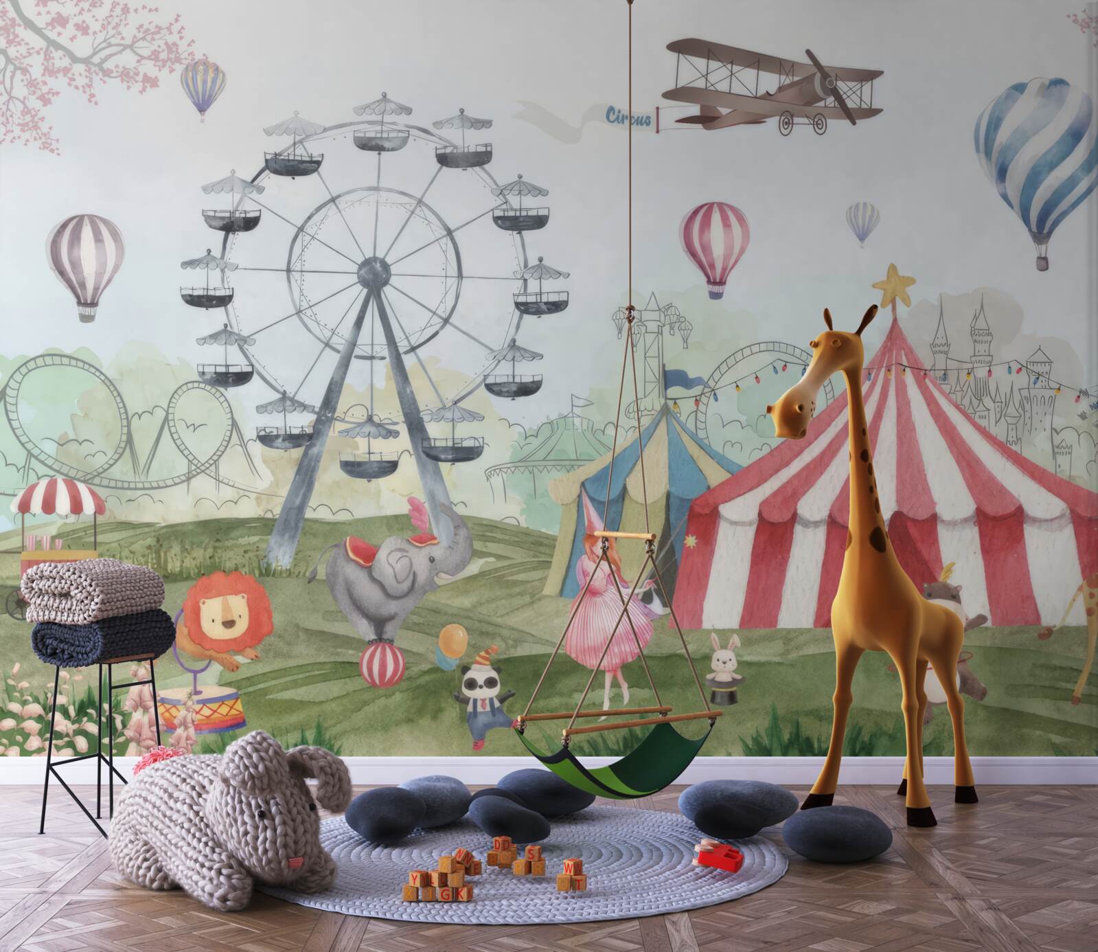 Fototapeta cyrk namiotowy i ogromne koło