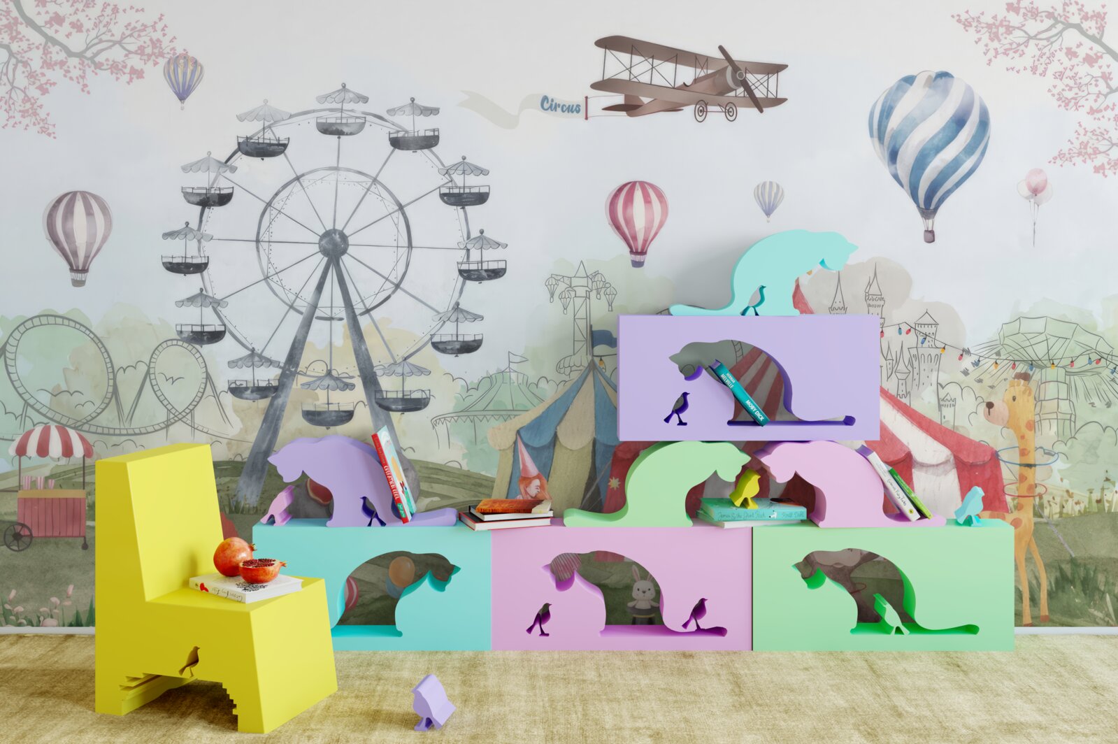 Fototapeta cyrk namiotowy i ogromne koło