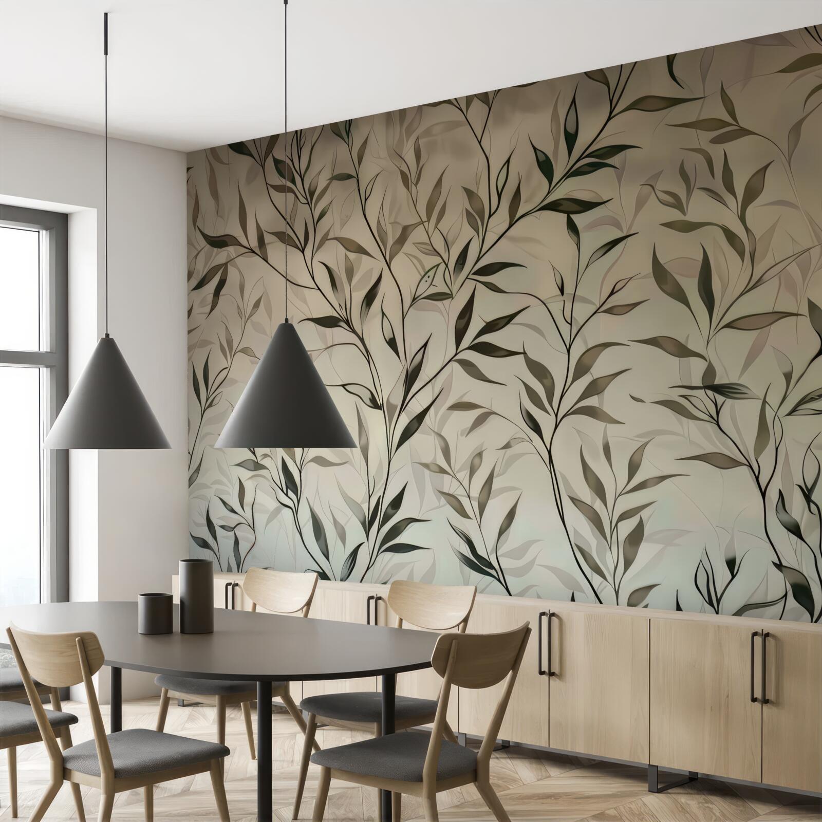 Fototapeta gałęzie z cienkimi liśćmi