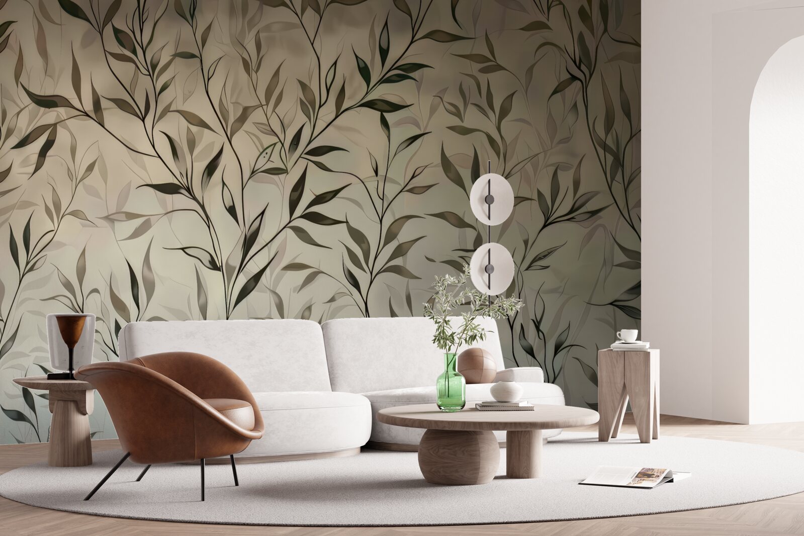 Fototapeta gałęzie z cienkimi liśćmi