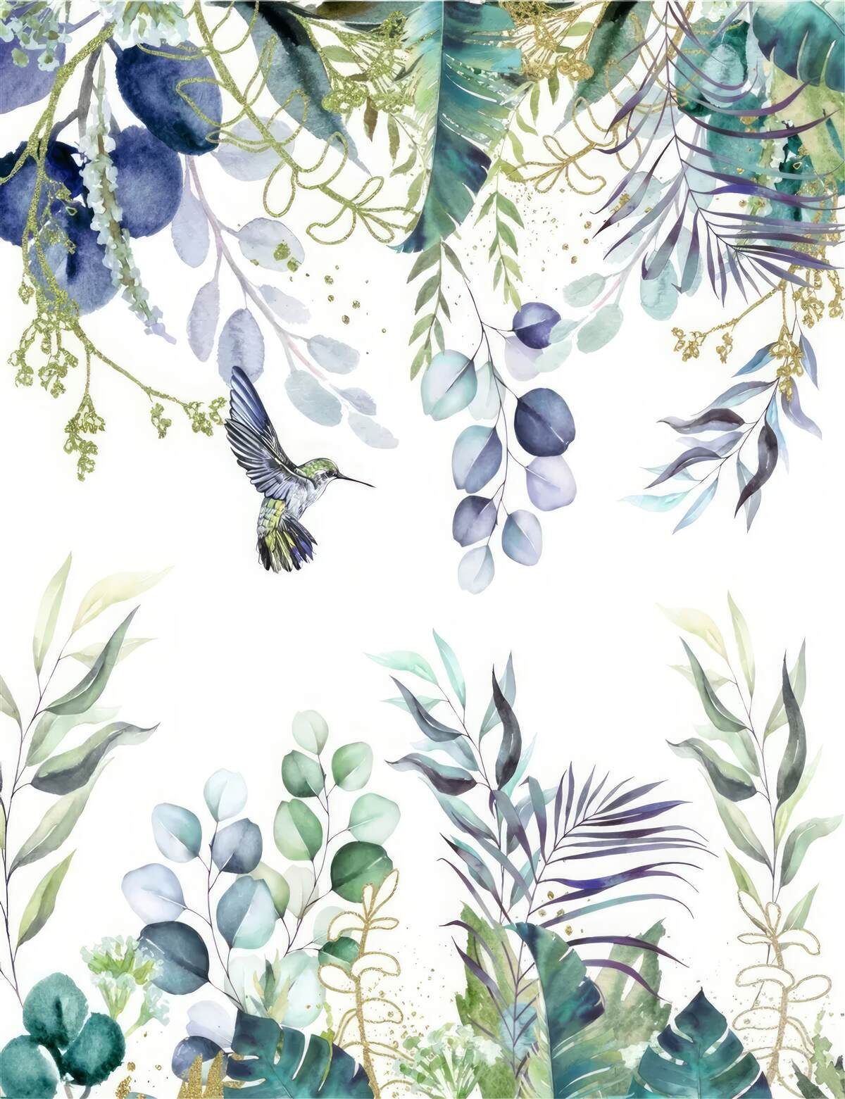 Fototapeta rośliny otaczają kolibry