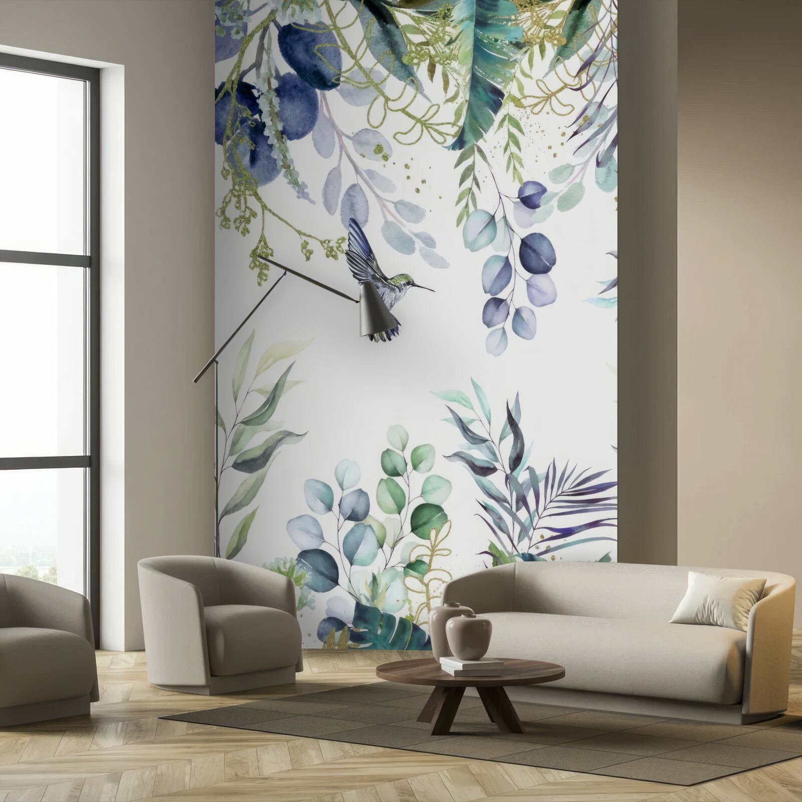 Fototapeta rośliny otaczają kolibry