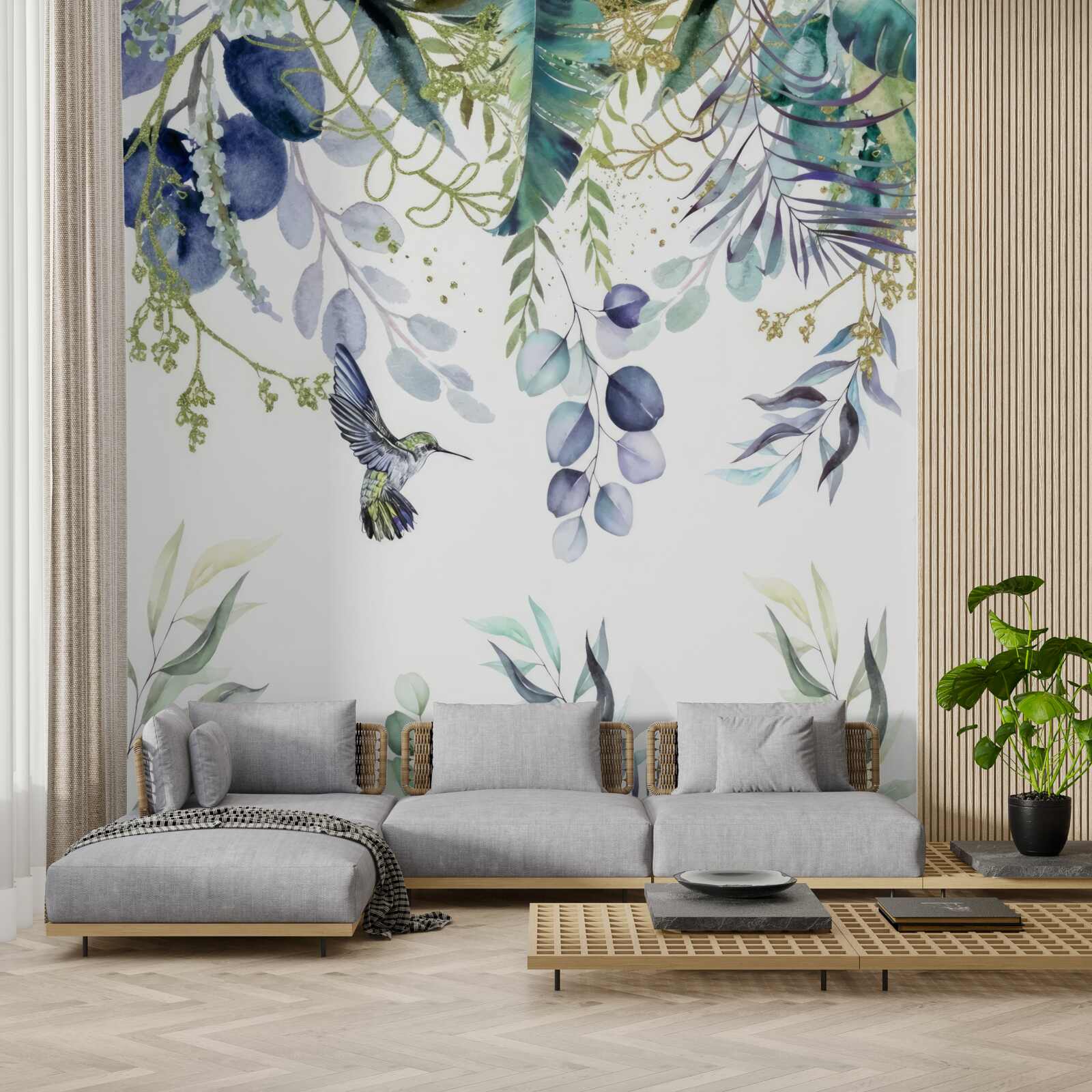 Fototapeta rośliny otaczają kolibry