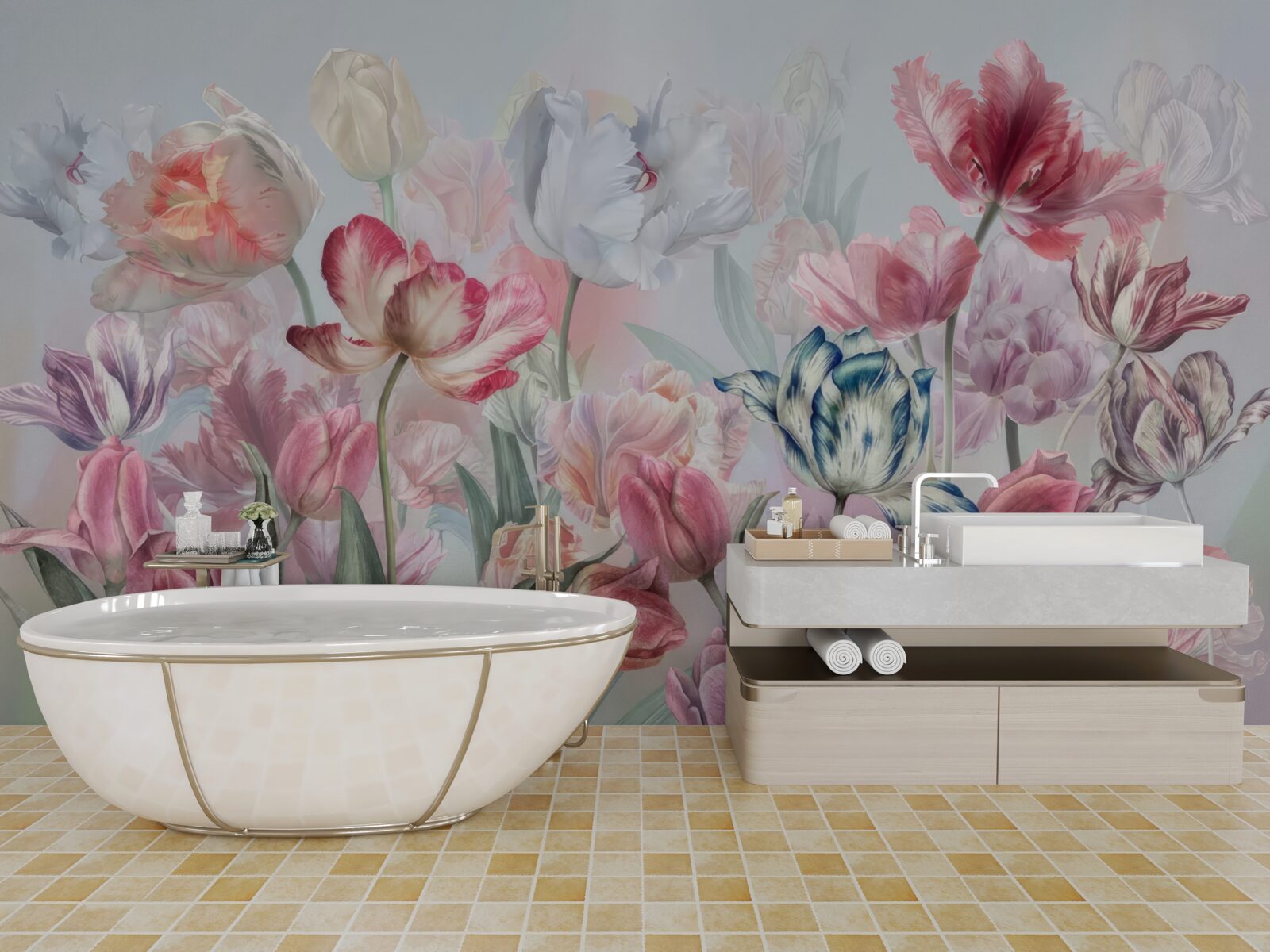 Fototapeta różnorodność pięknych kwiatów