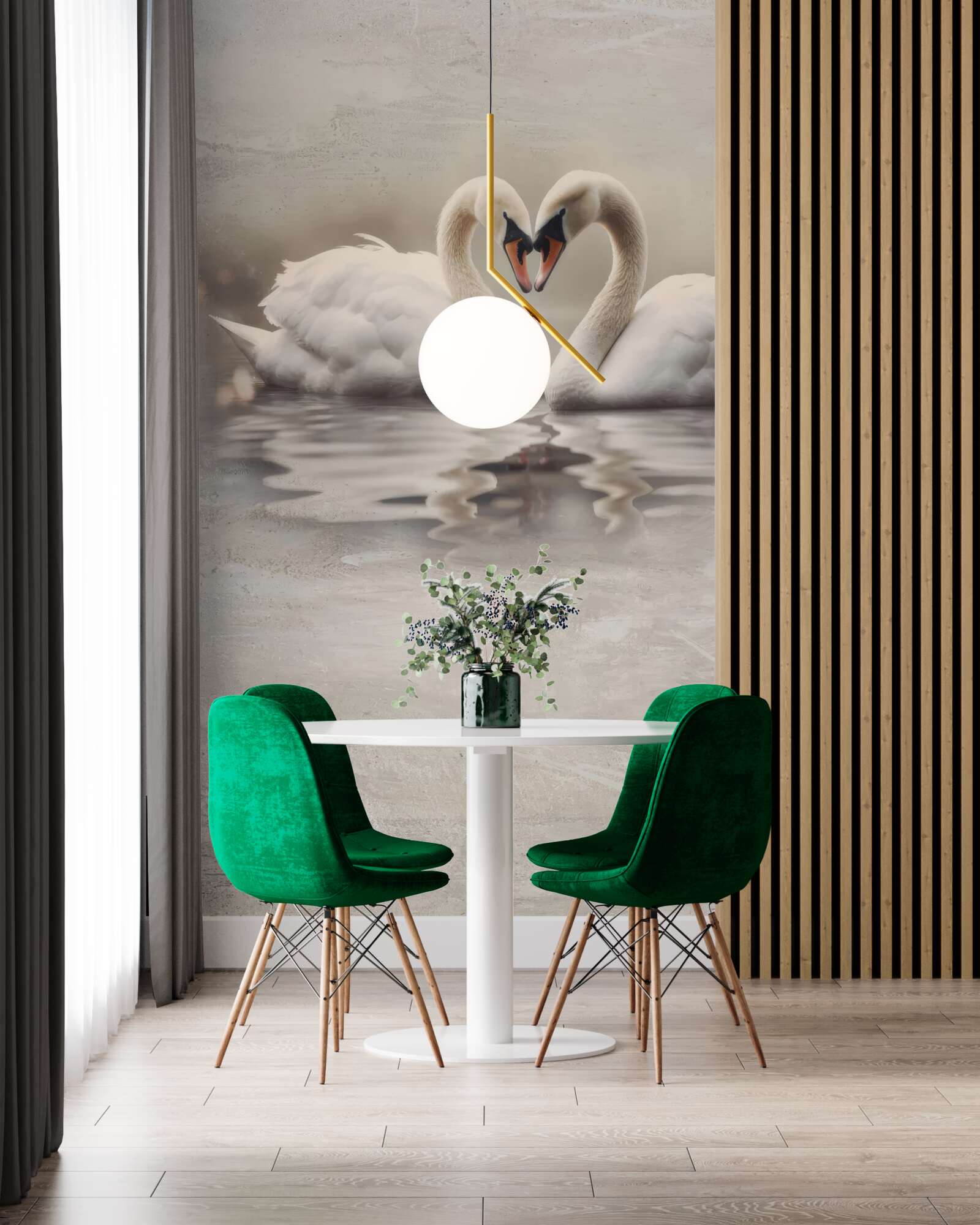 Fototapeta para śnieżnobiałych łabędzi