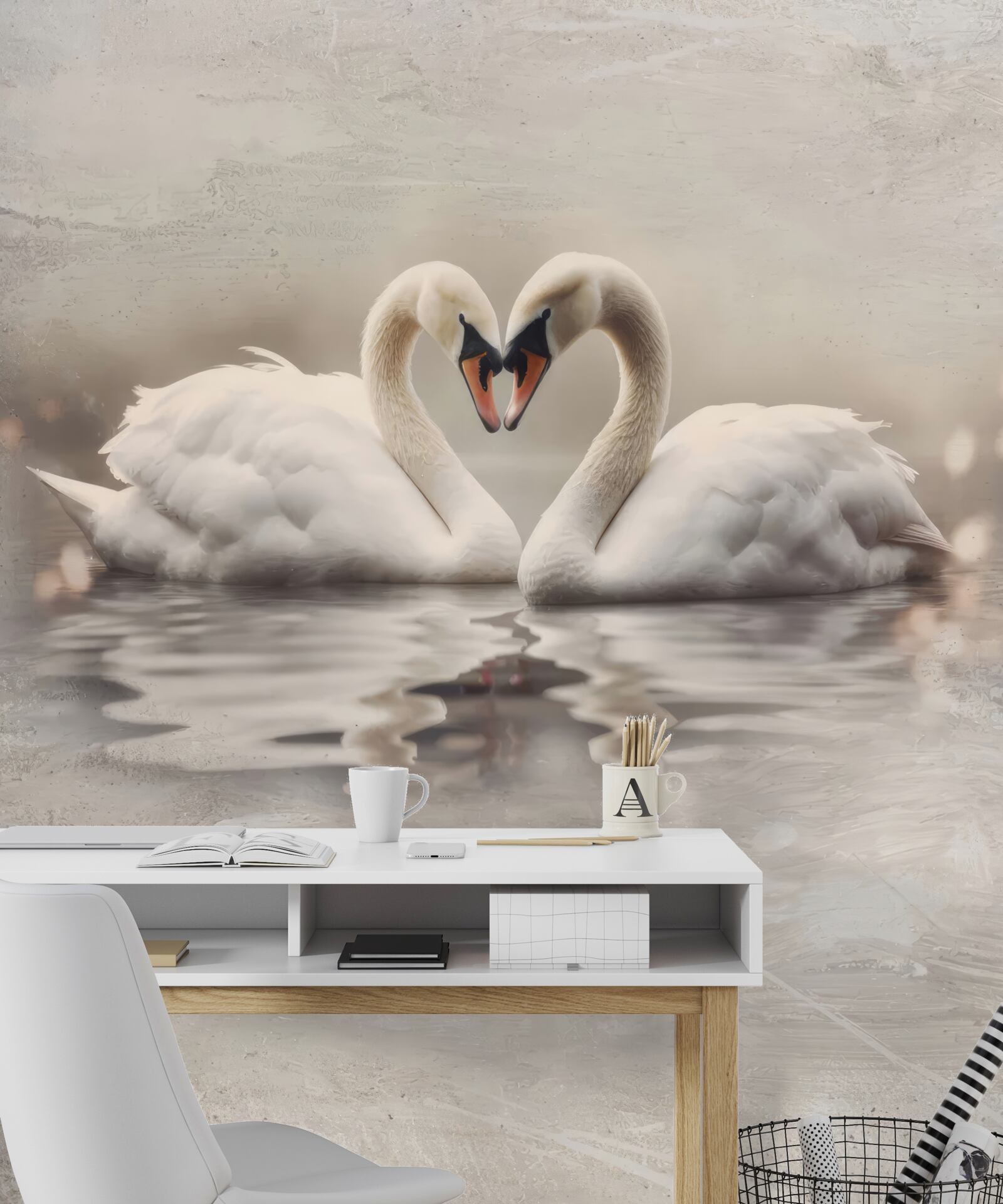 Fototapeta para śnieżnobiałych łabędzi