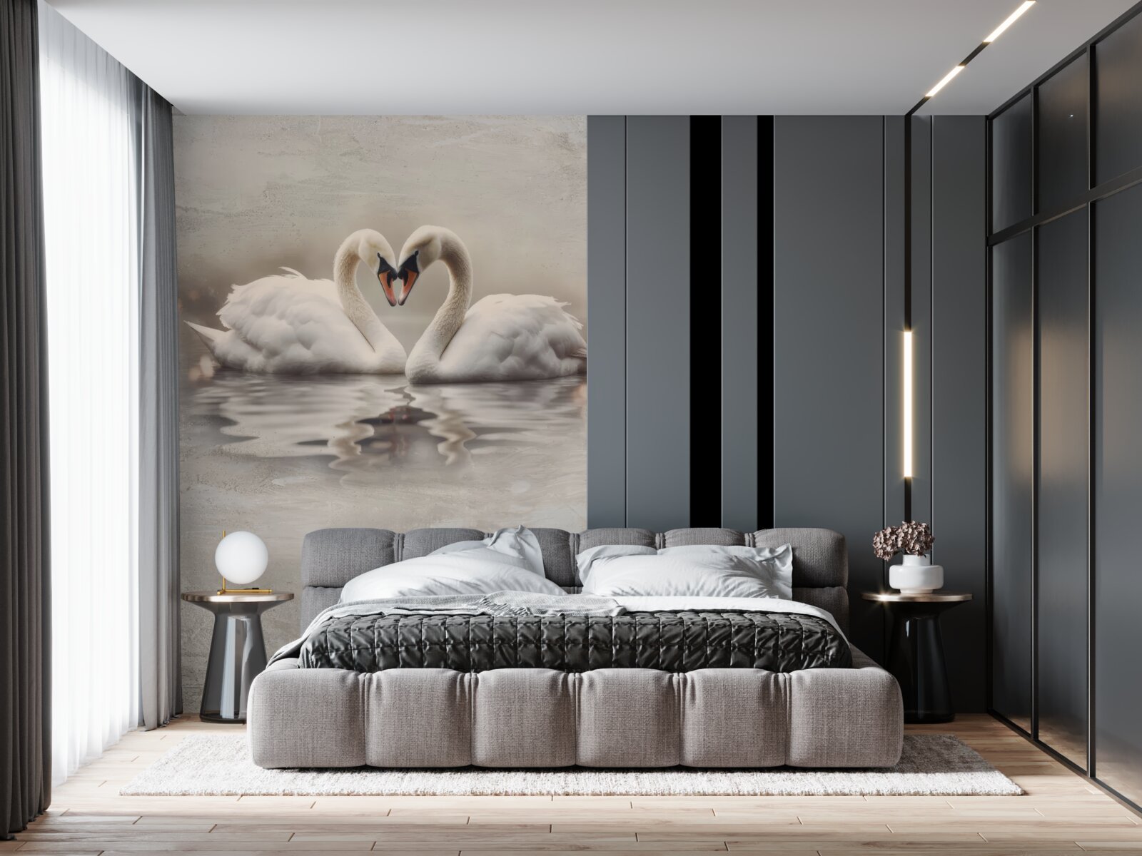 Fototapeta para śnieżnobiałych łabędzi