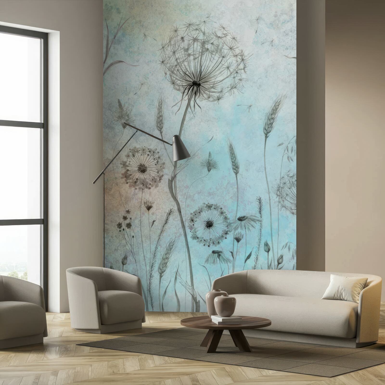 Fototapeta pszenica i mniszek lekarski