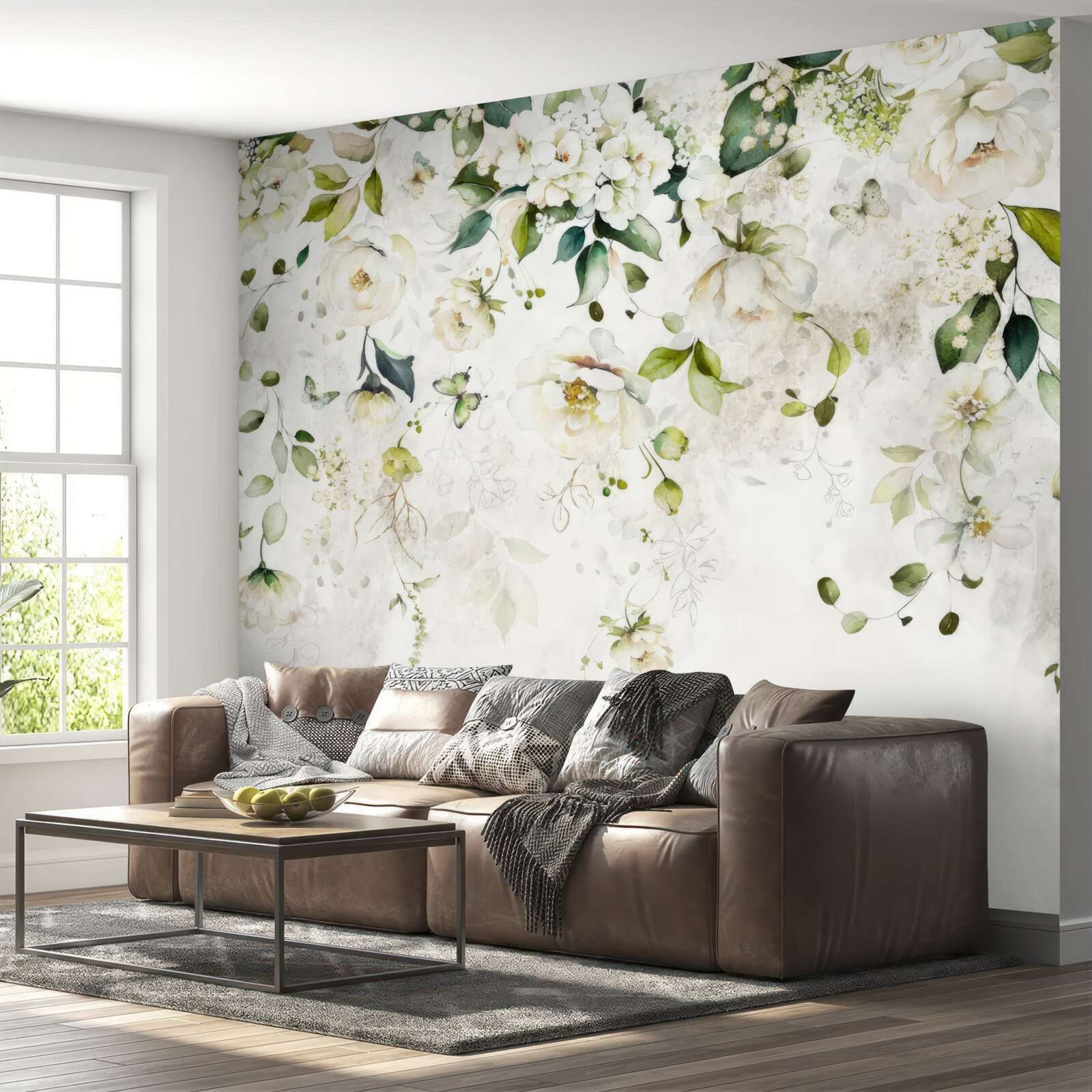 Fototapeta gałęzie ozdobione białymi kwiatami zwisają