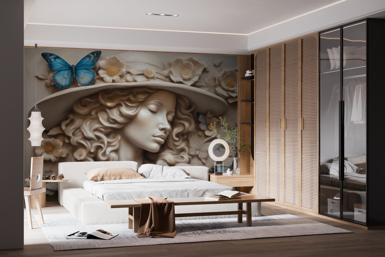 Fototapeta dziewczyna w kapeluszu i z zamkniętymi oczami