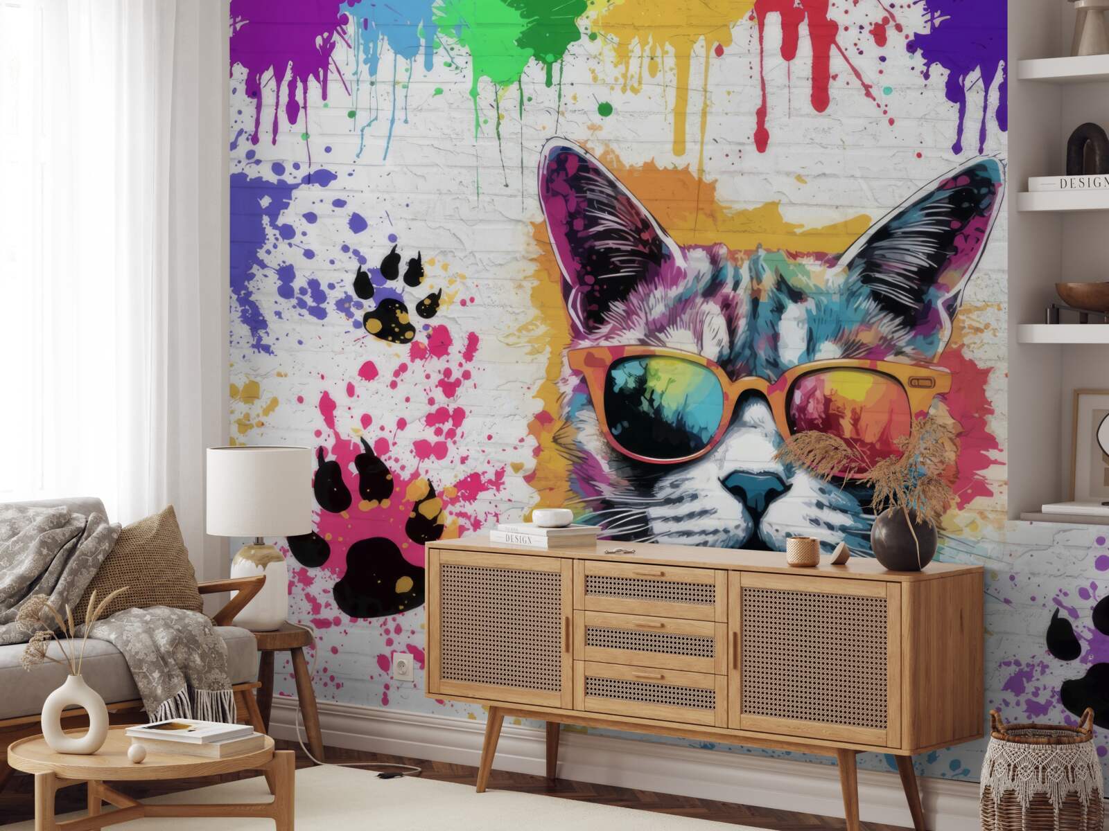 Fototapeta kot w okularach