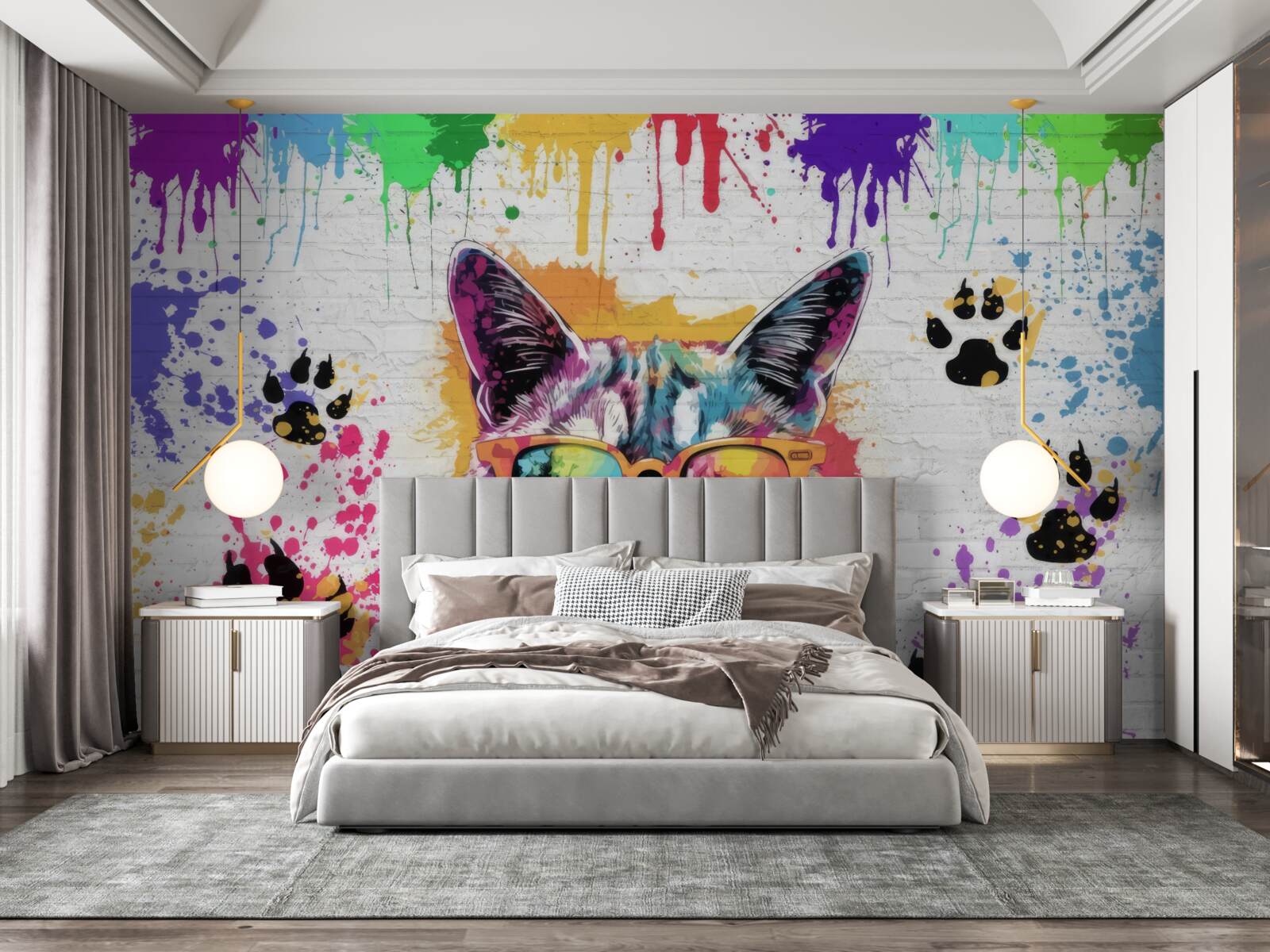 Fototapeta kot w okularach