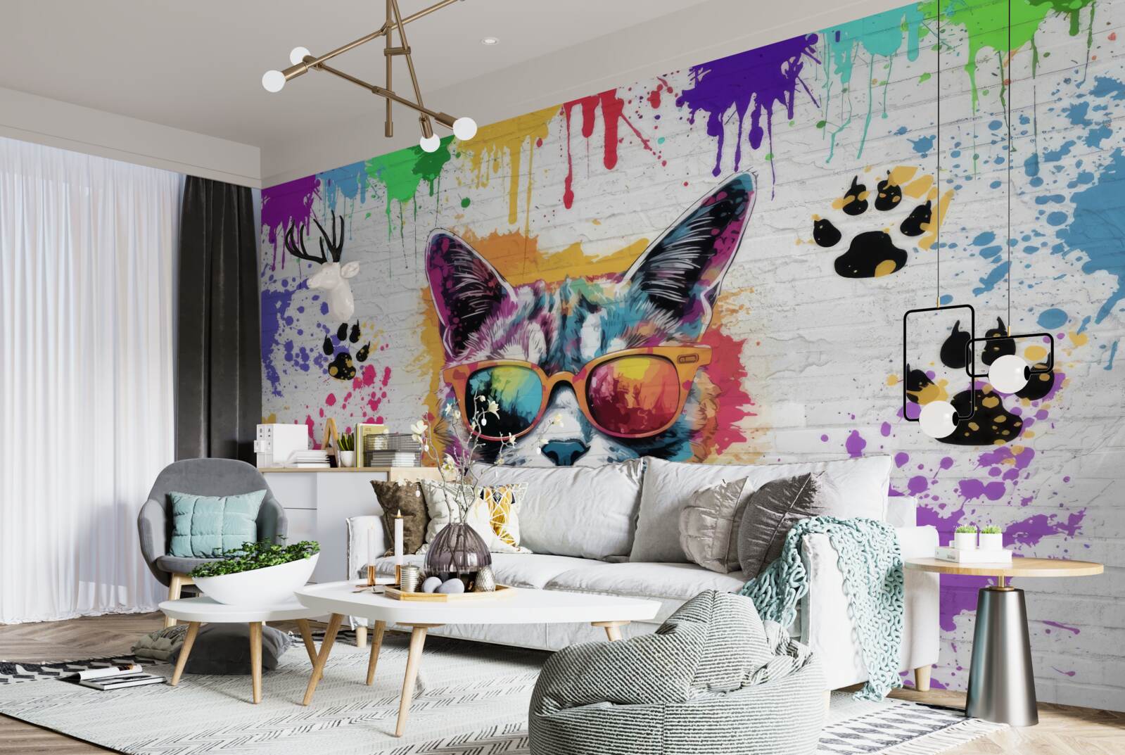 Fototapeta kot w okularach