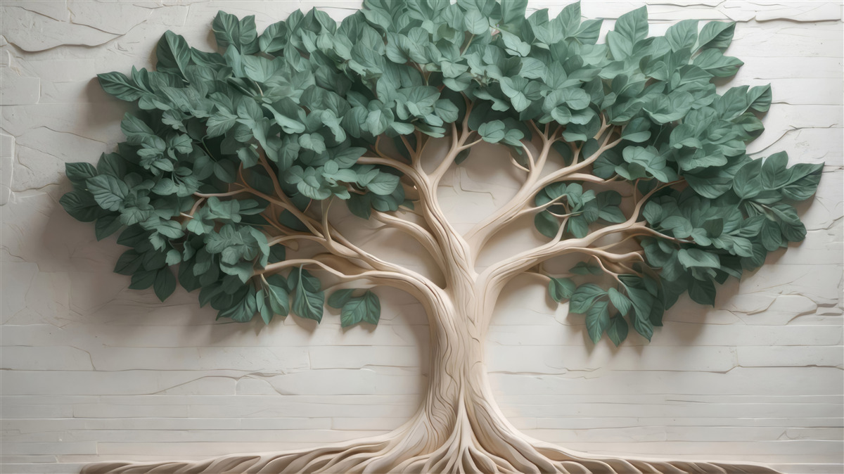 Fototapeta drzewo o gęstych zielonych liściach