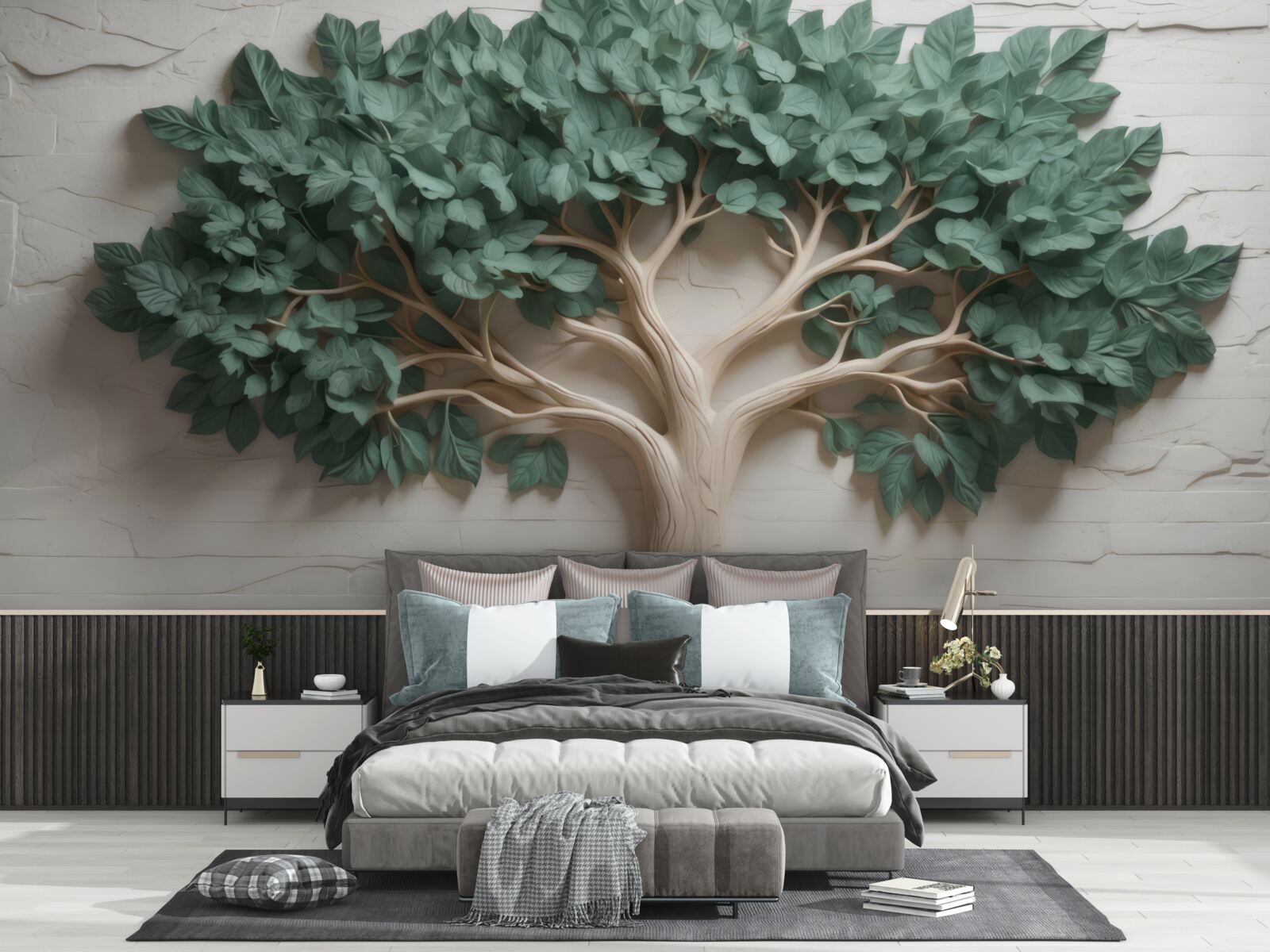 Fototapeta drzewo o gęstych zielonych liściach