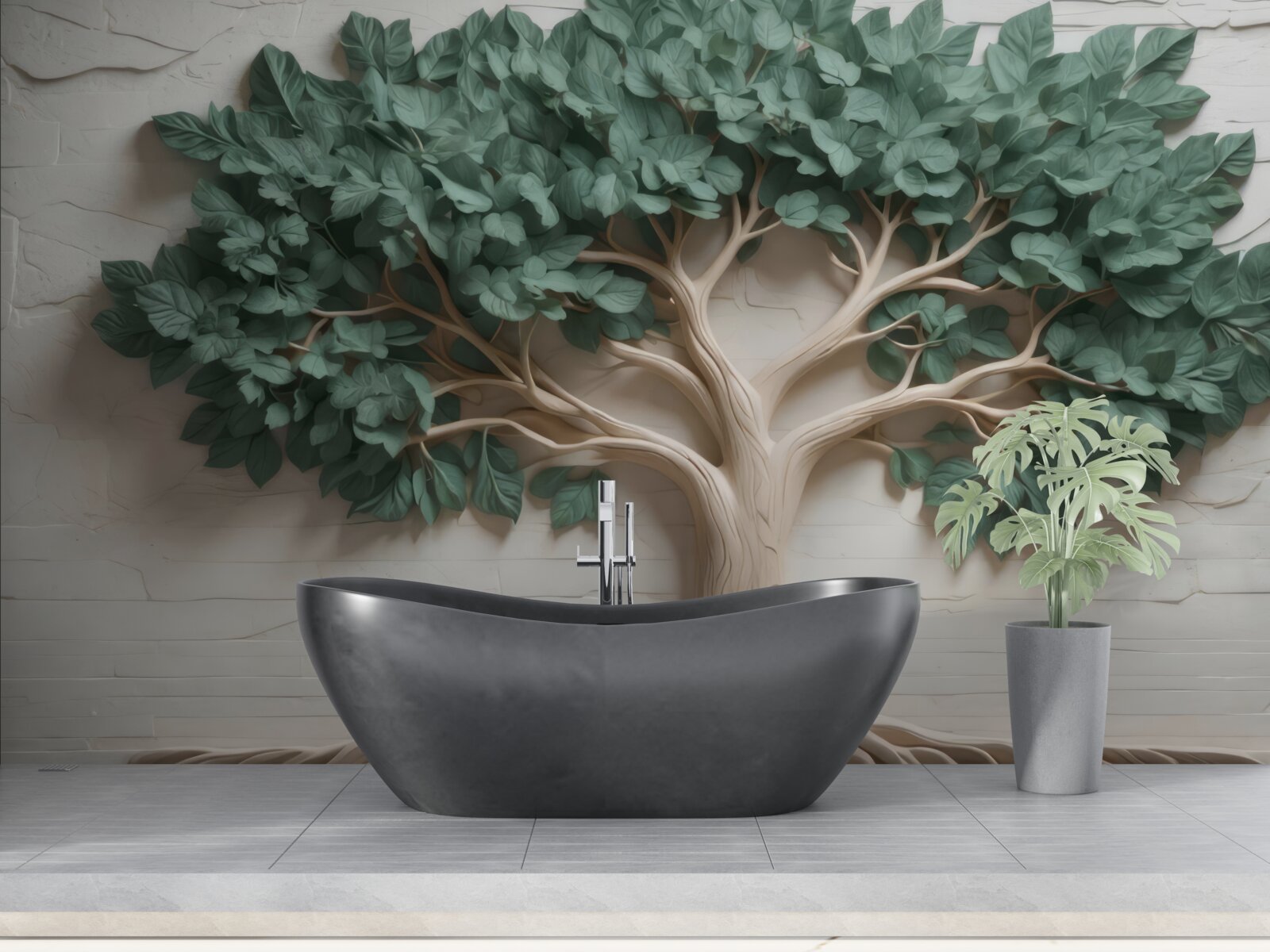 Fototapeta drzewo o gęstych zielonych liściach