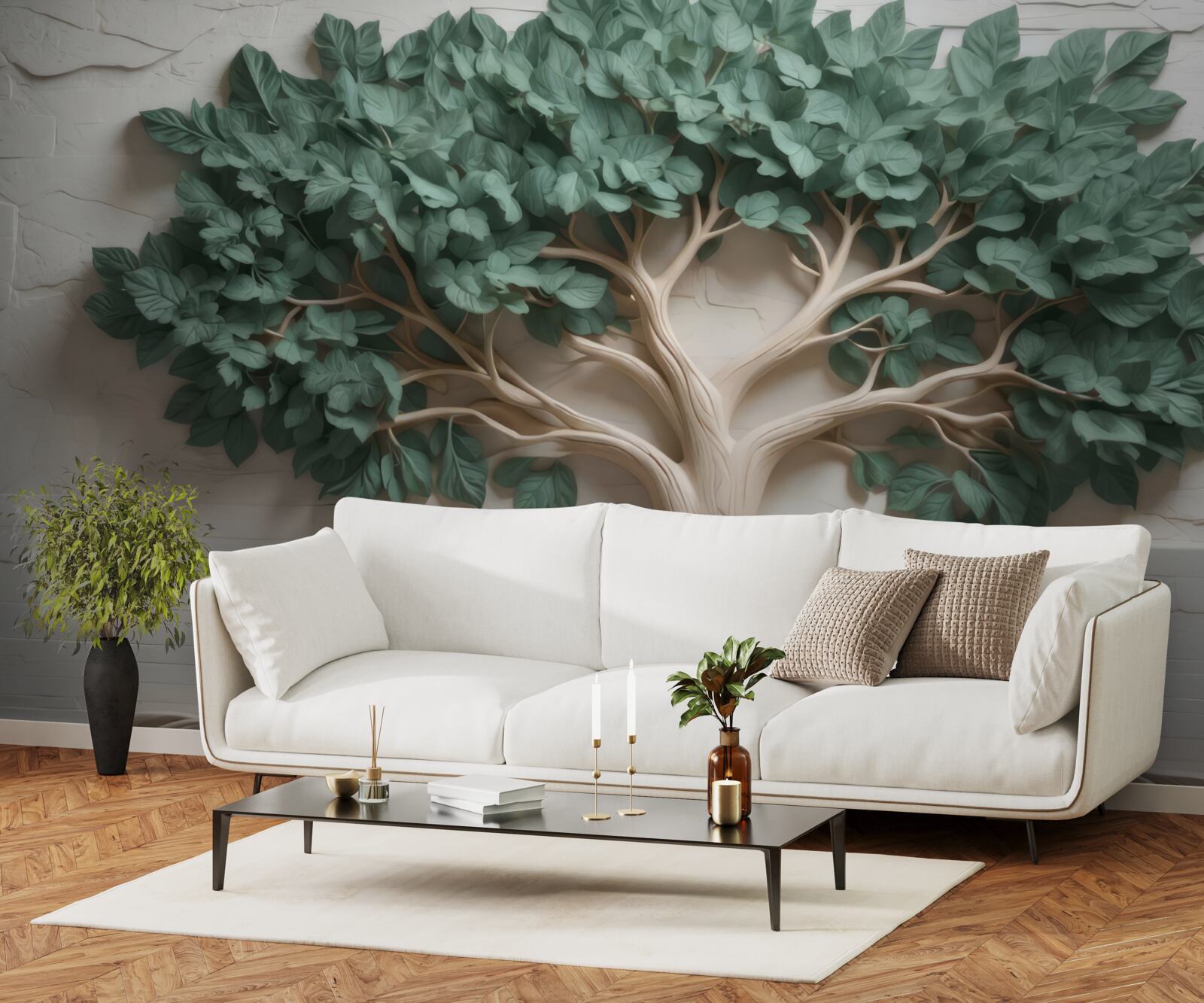 Fototapeta drzewo o gęstych zielonych liściach