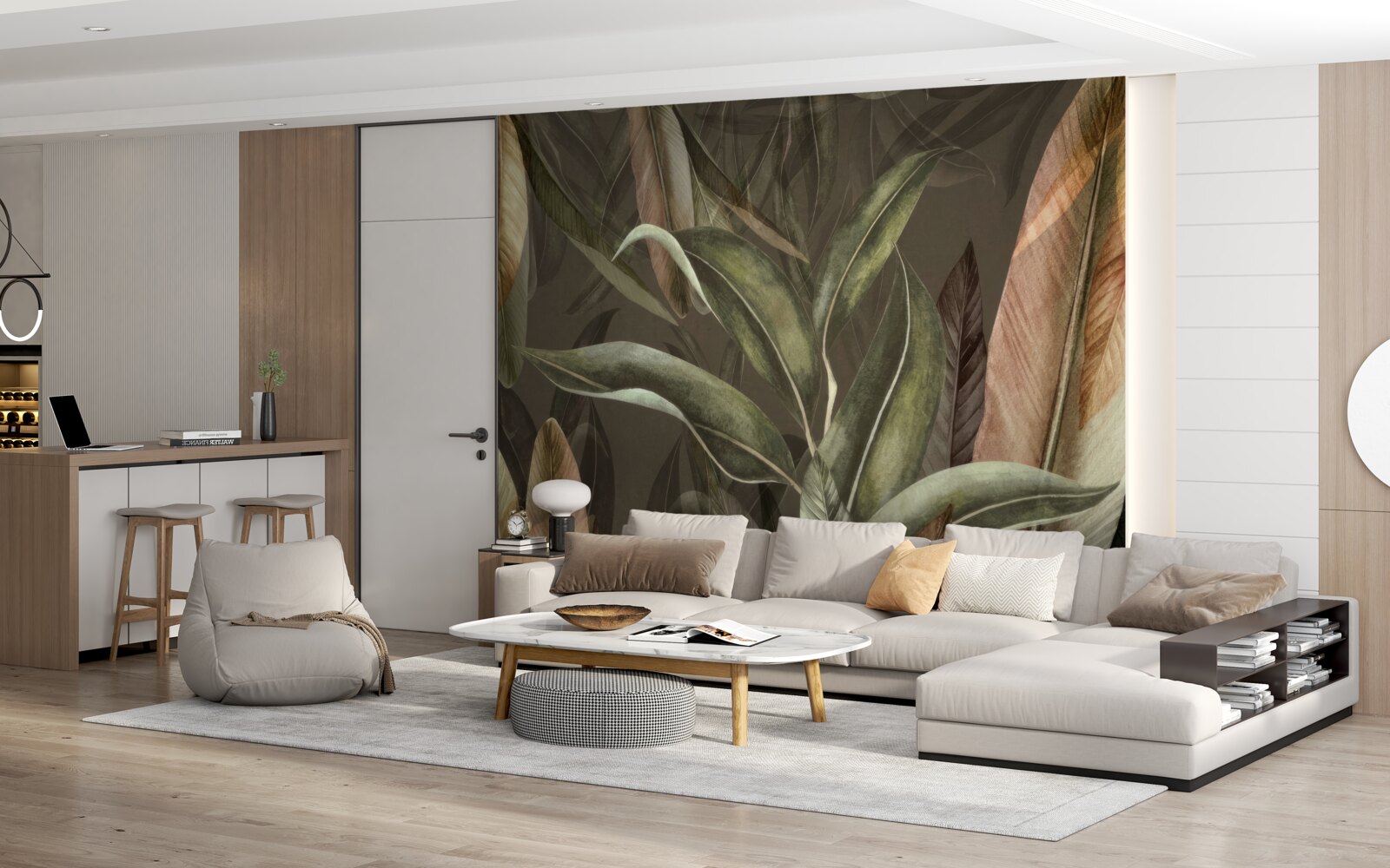 Fototapeta liście w odcieniach brązu i zieleni