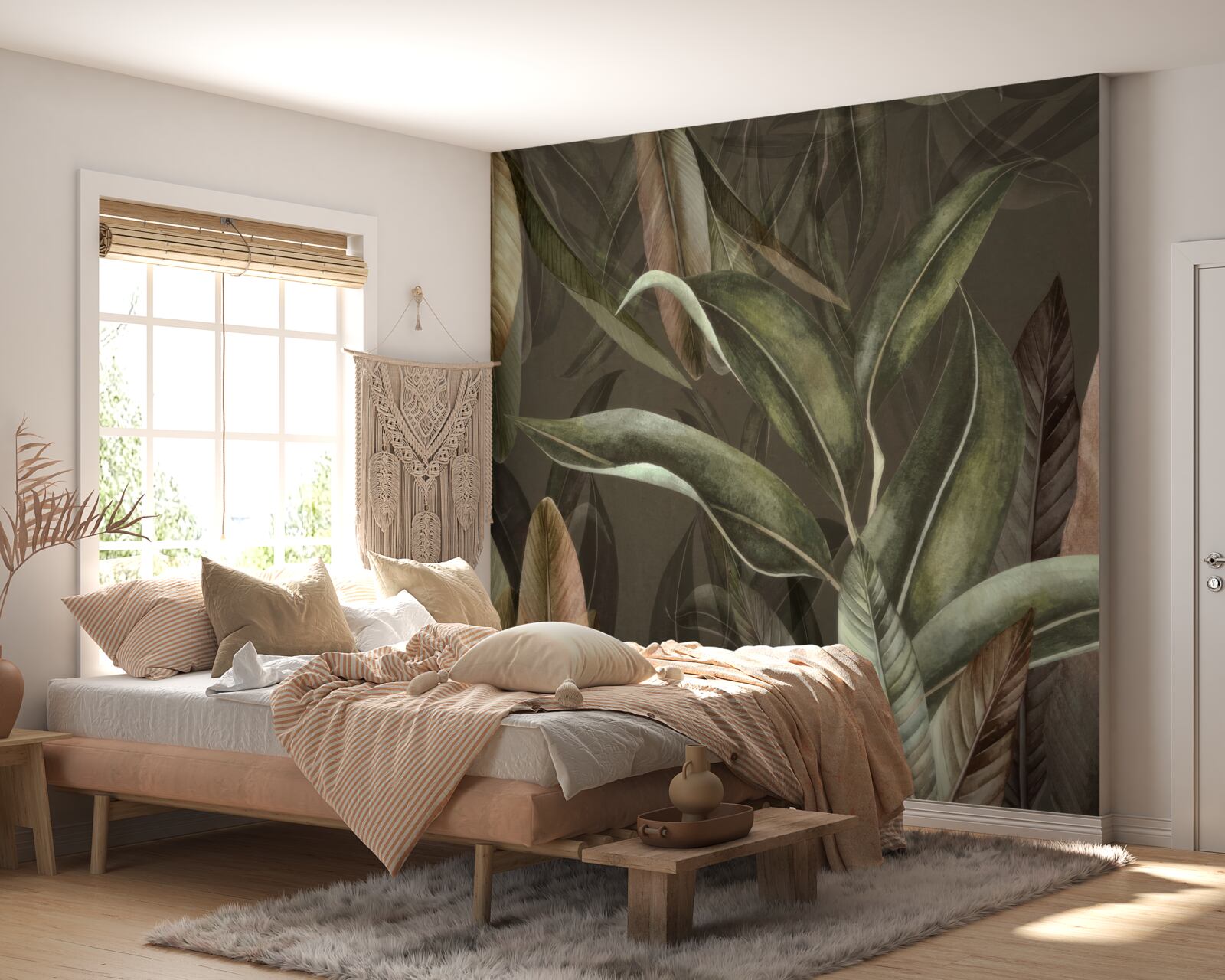 Fototapeta liście w odcieniach brązu i zieleni