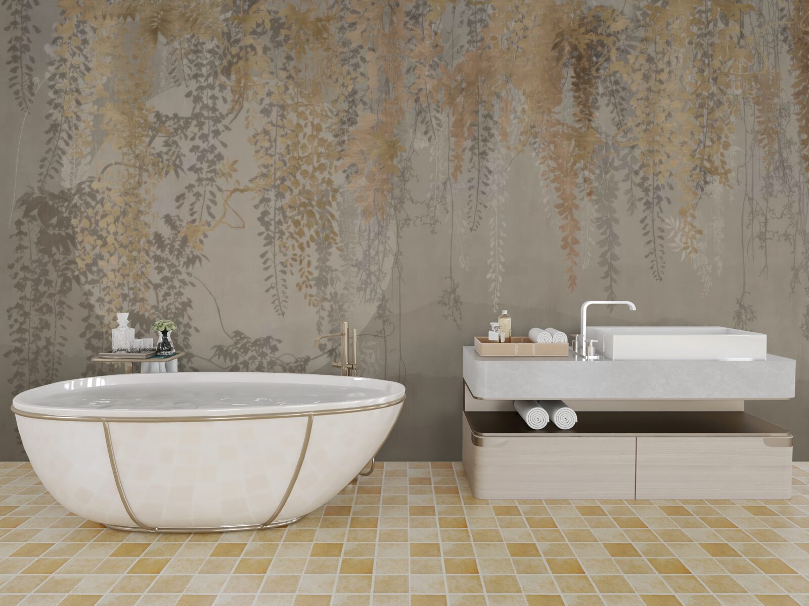 Fototapeta cienkie rośliny sięgające w dół