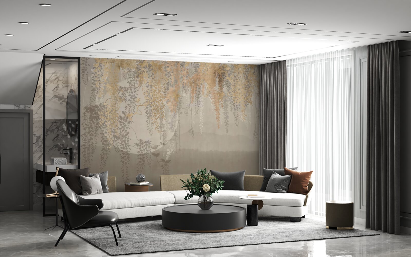 Fototapeta cienkie rośliny sięgające w dół