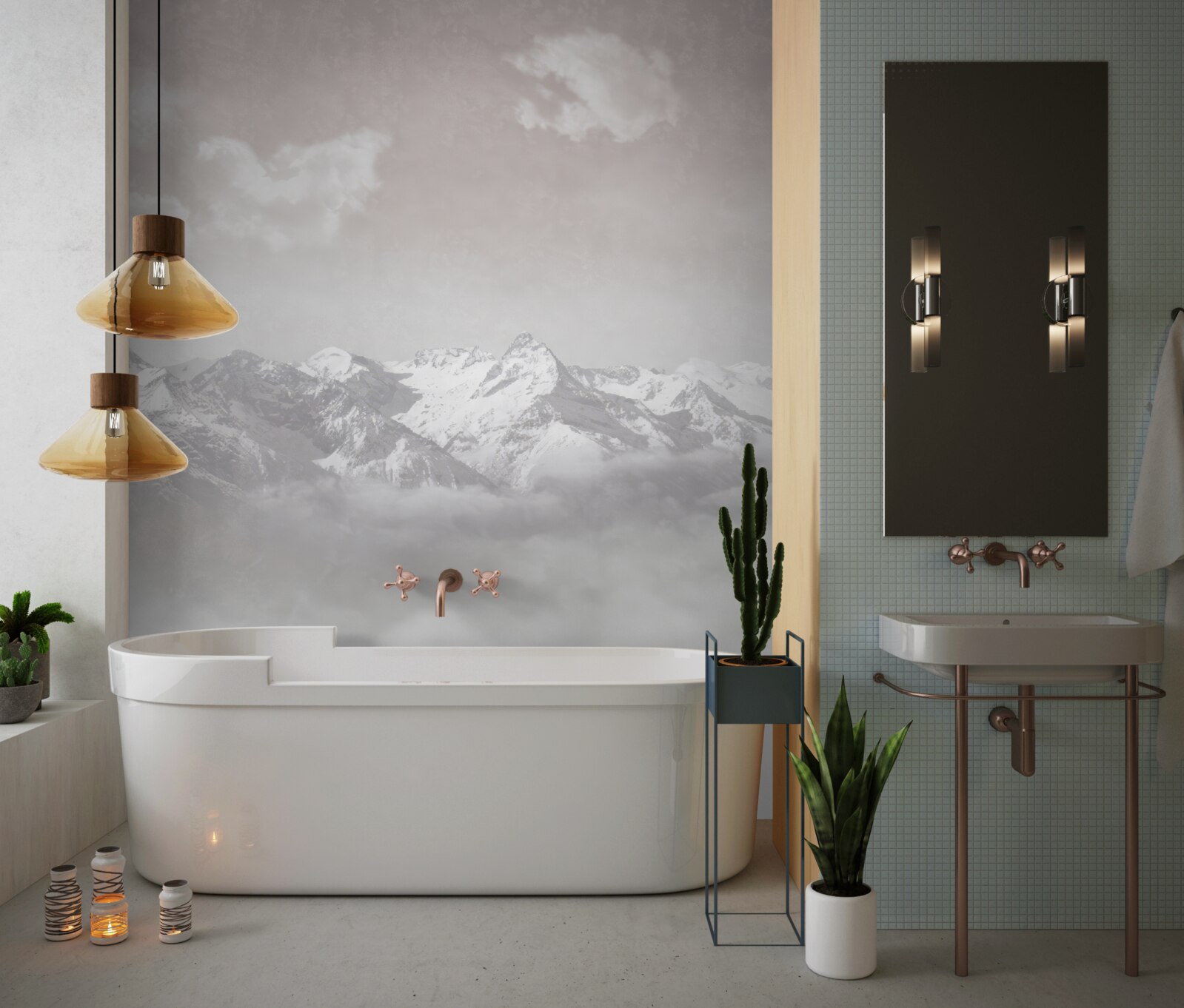 Fototapeta mgliste góry