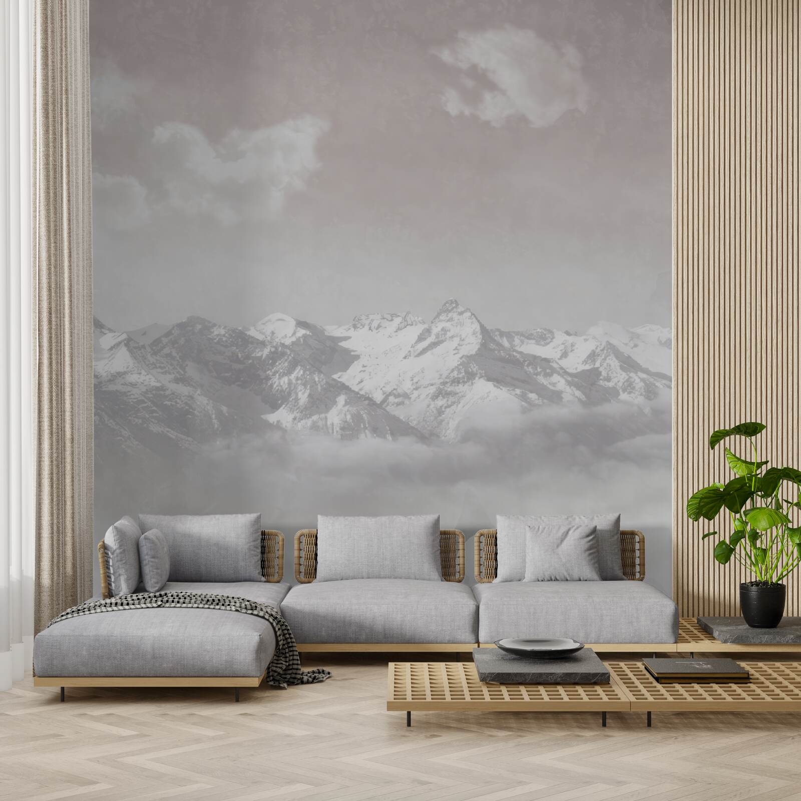 Fototapeta mgliste góry