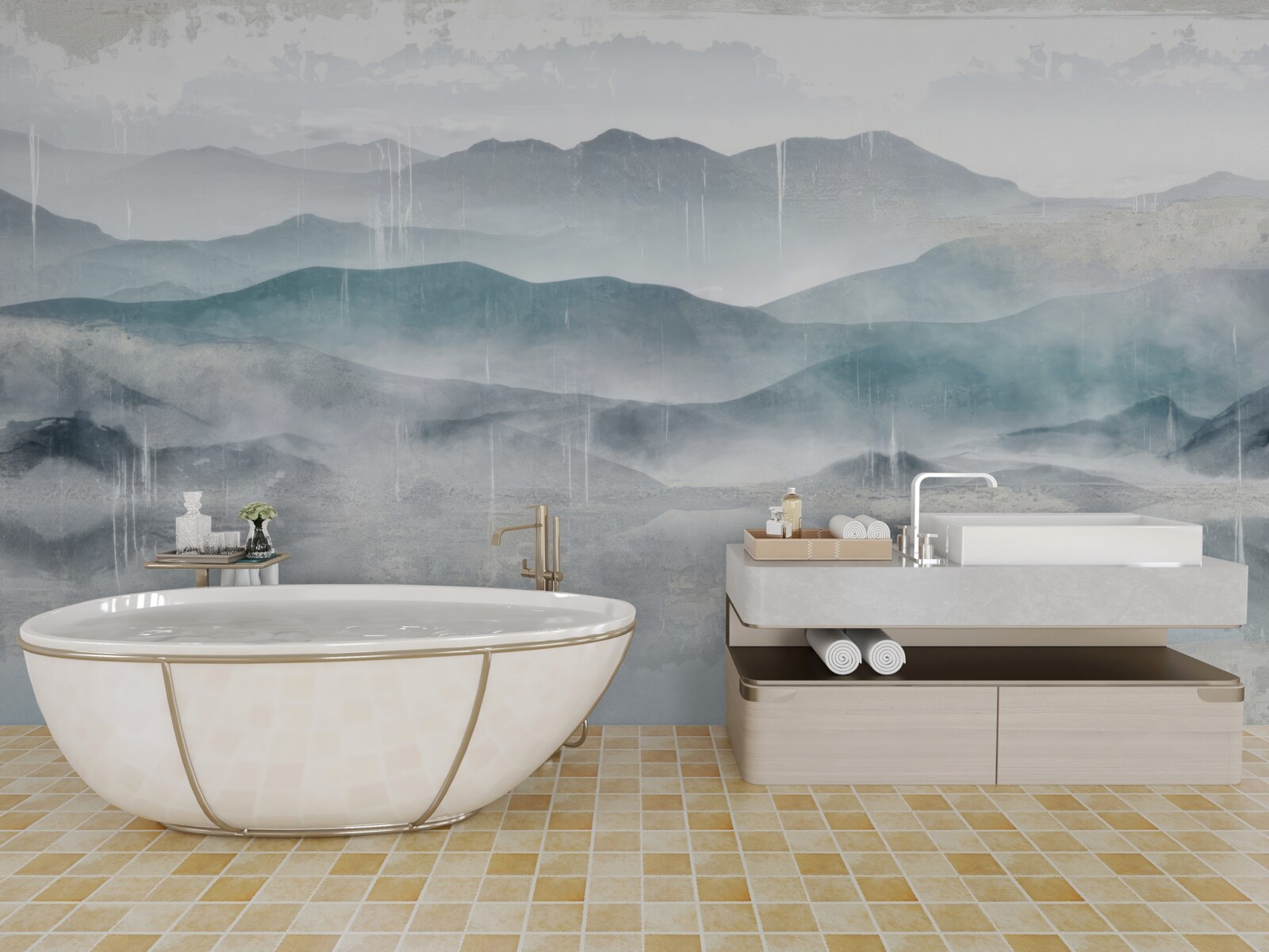 Fototapeta zamazane kontury gór