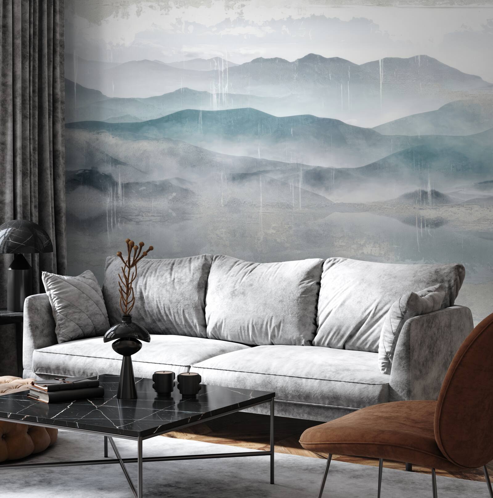 Fototapeta zamazane kontury gór