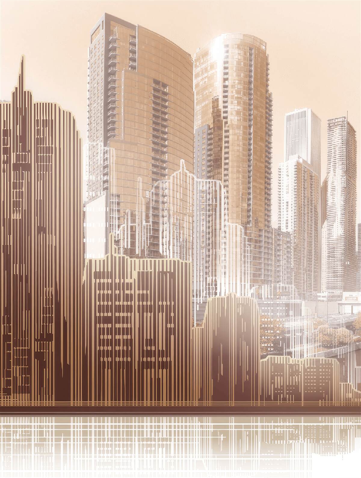 Fototapeta zarysy budynków wielopiętrowych