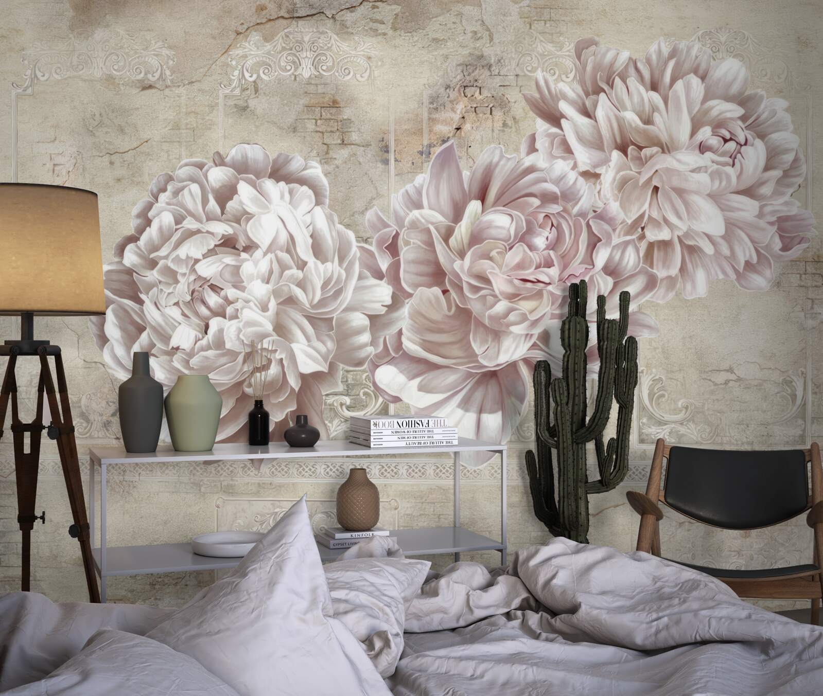 Fototapeta duże jasne piwonie