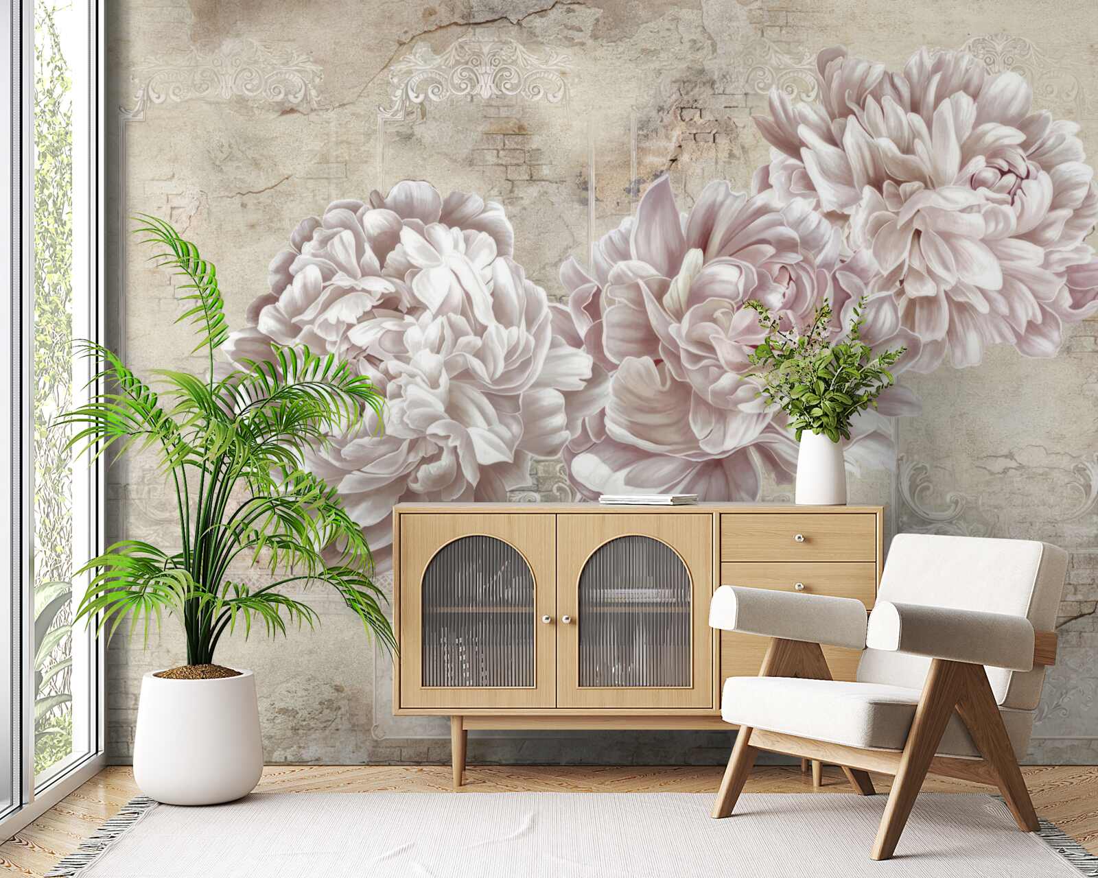 Fototapeta duże jasne piwonie