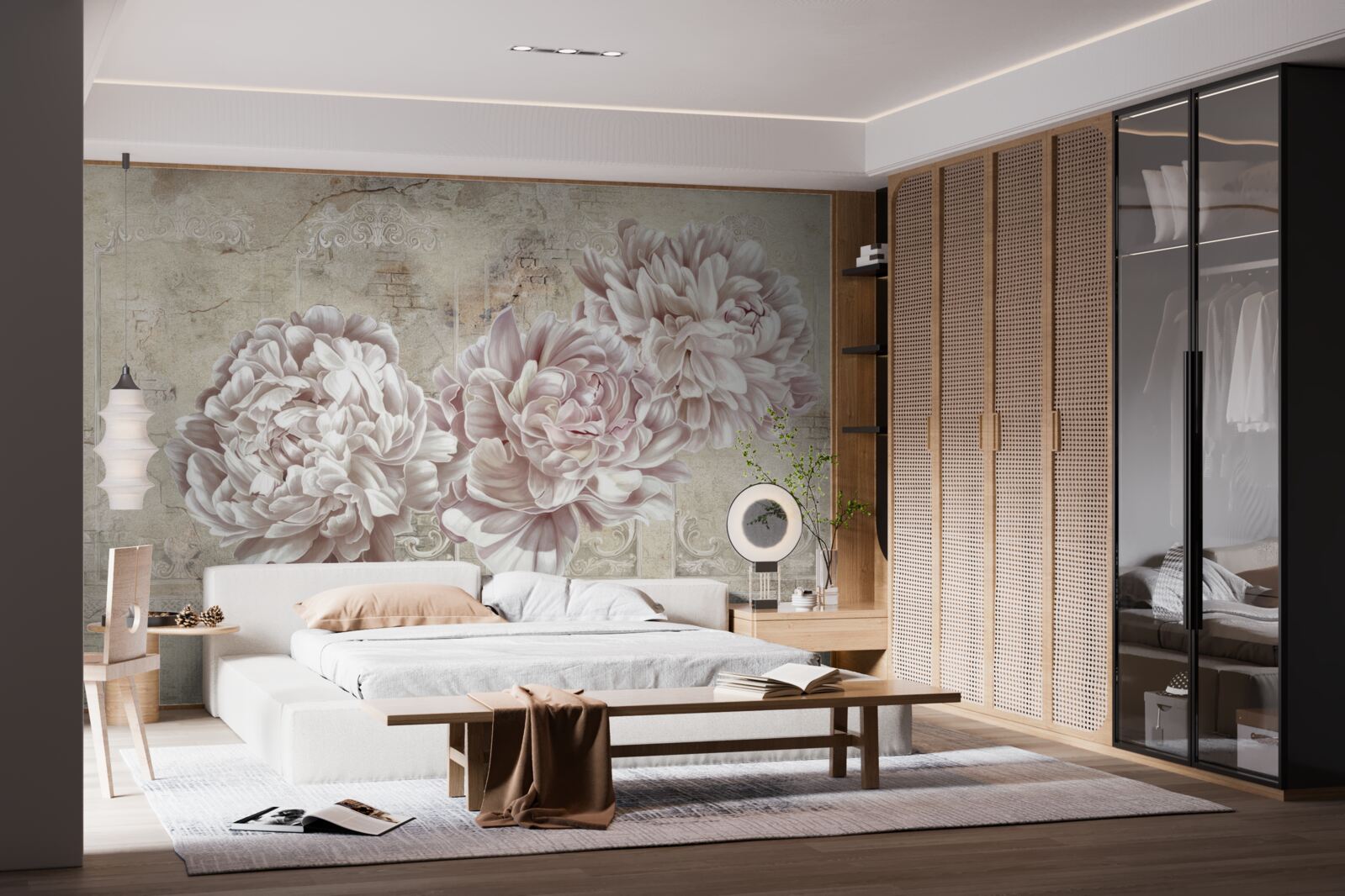 Fototapeta duże jasne piwonie