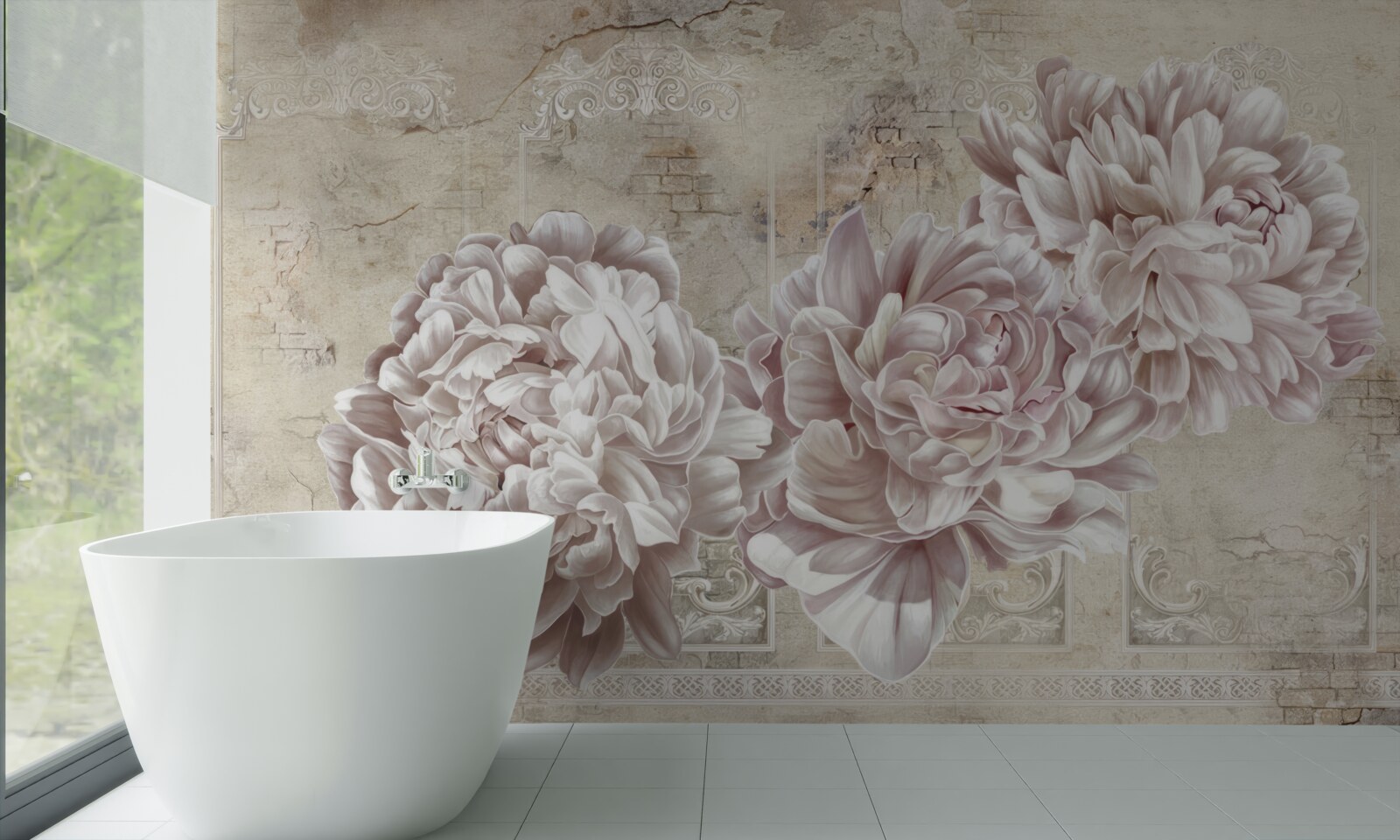 Fototapeta duże jasne piwonie