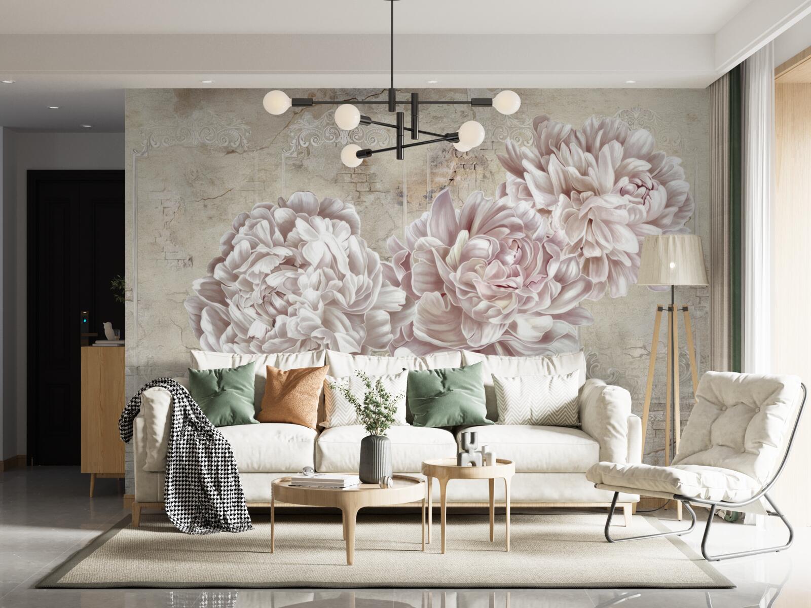 Fototapeta duże jasne piwonie