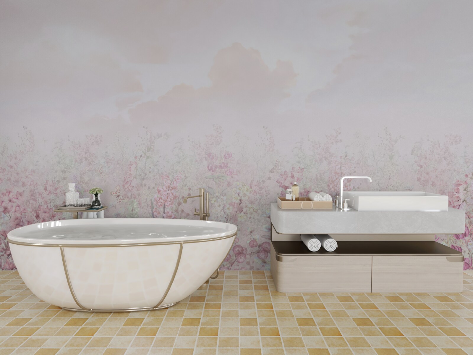 Fototapeta Łąka usiana kwiatami