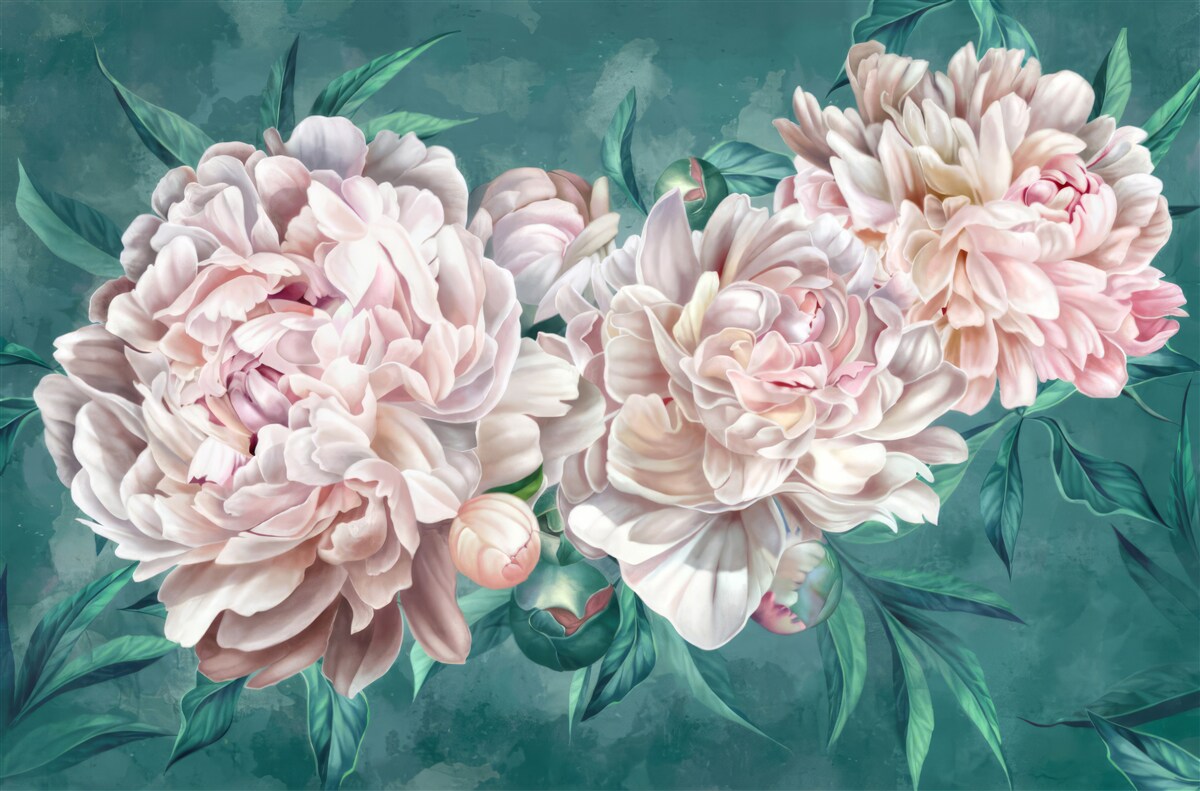 Fototapeta piwonie w delikatnym różowym odcieniu