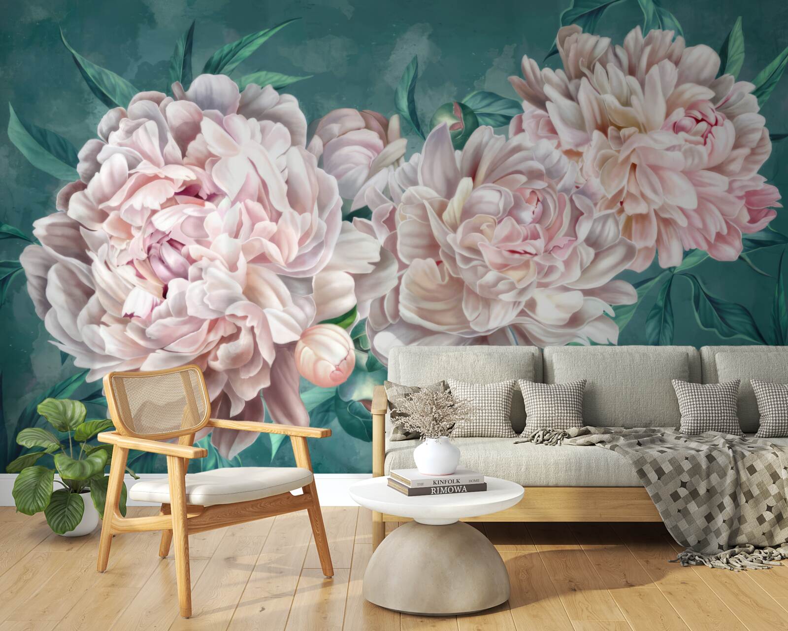 Fototapeta piwonie w delikatnym różowym odcieniu