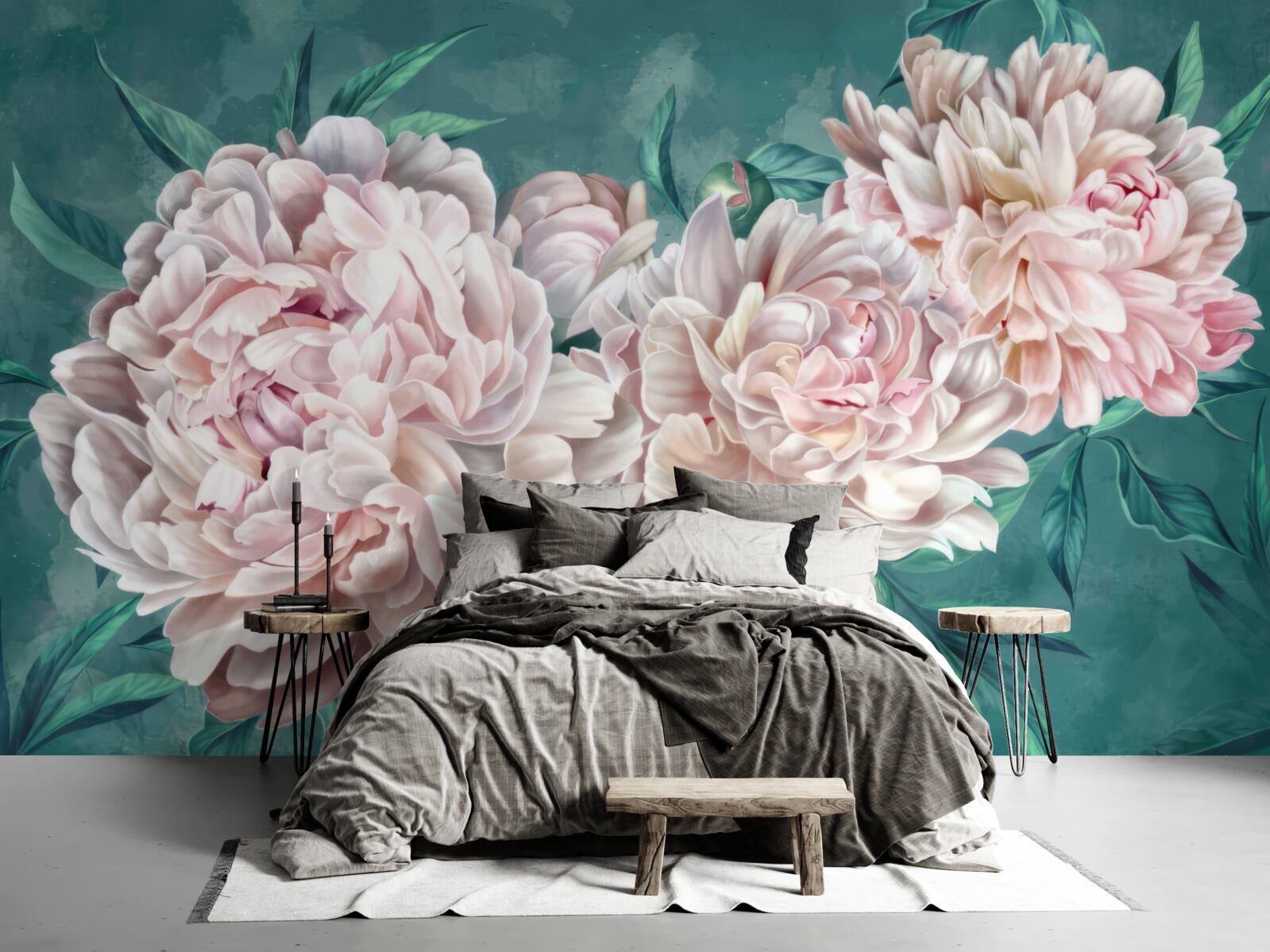 Fototapeta piwonie w delikatnym różowym odcieniu