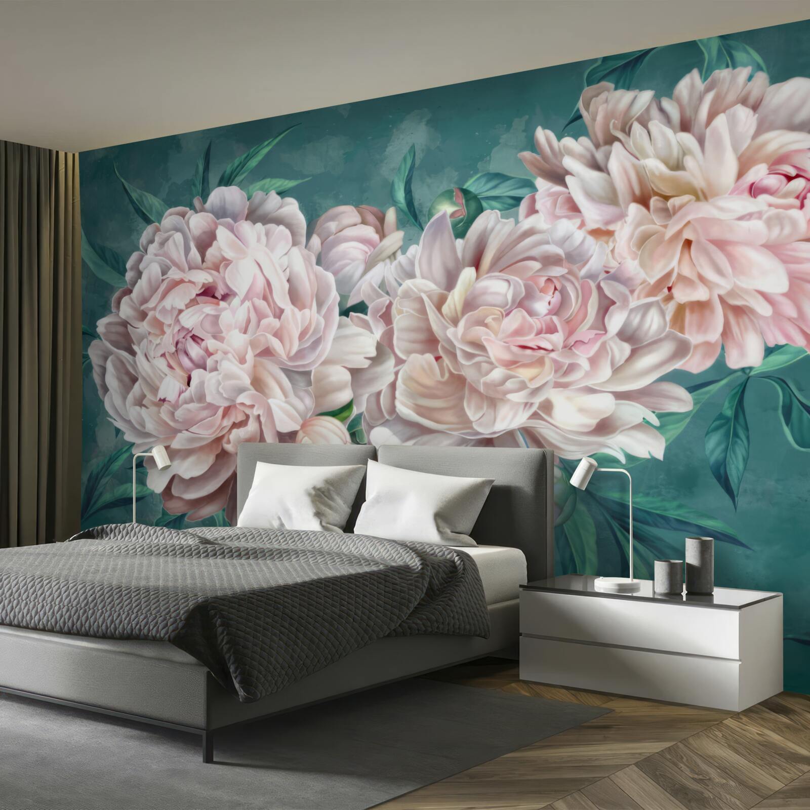 Fototapeta piwonie w delikatnym różowym odcieniu