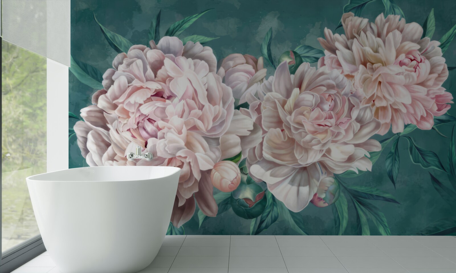 Fototapeta piwonie w delikatnym różowym odcieniu