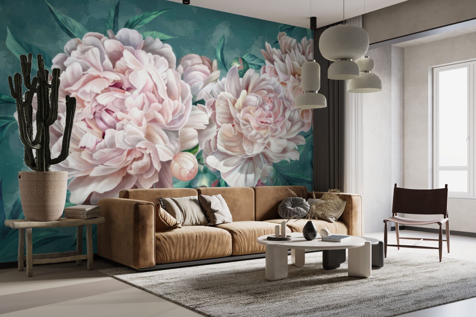 Fototapeta piwonie w delikatnym różowym odcieniu