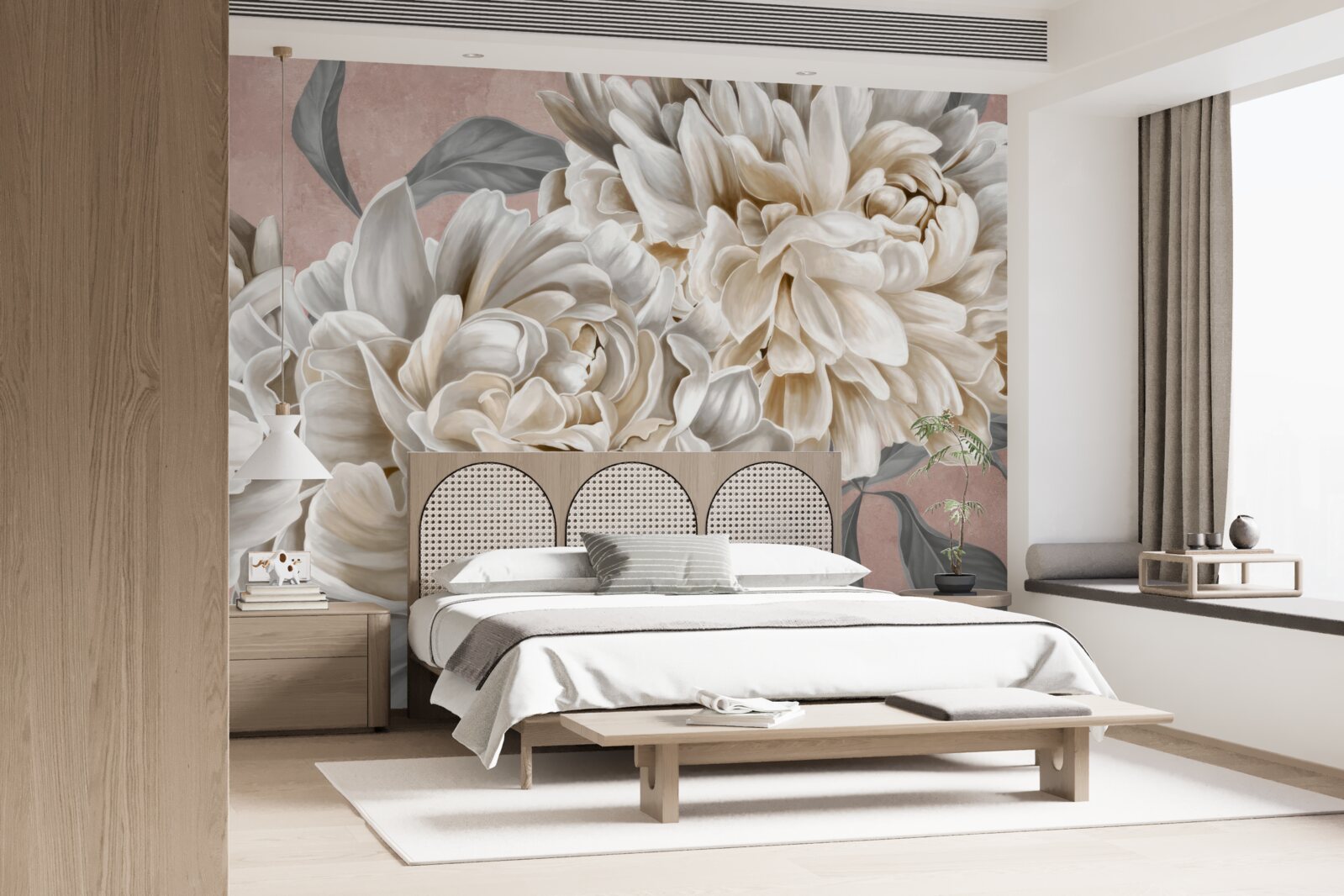 Fototapeta ogromne śnieżnobiałe piwonie