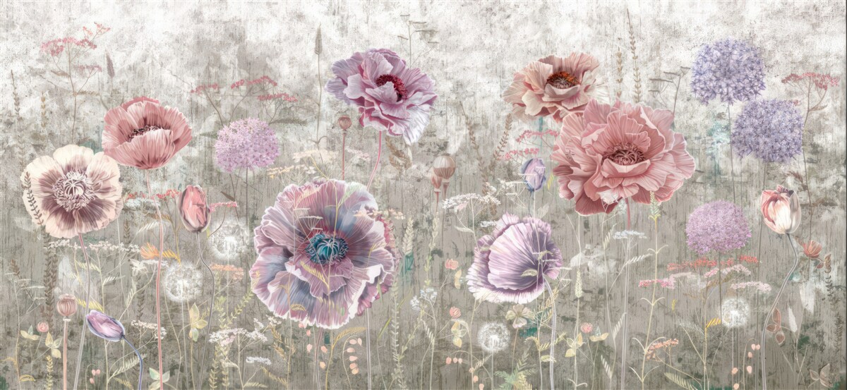 Fototapeta maki wszystkich kolorów na łące