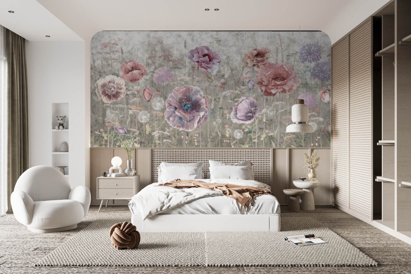 Fototapeta maki wszystkich kolorów na łące