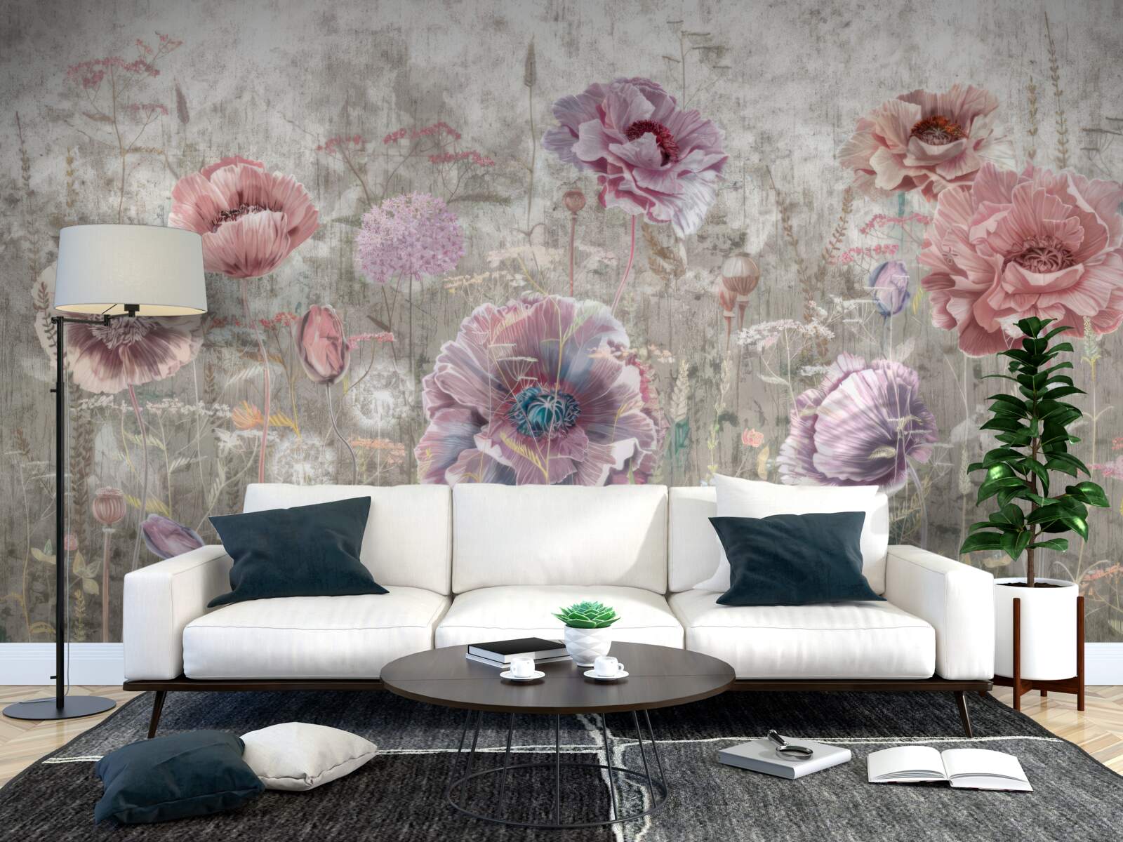 Fototapeta maki wszystkich kolorów na łące